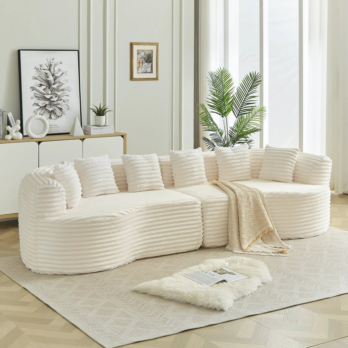 Curved Sectional Sofa - 111.5-inch Oversized Modern Design by HouseOfZazla