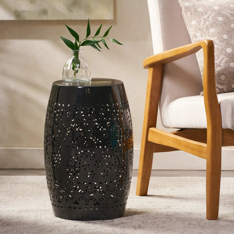 RUBY Side Table — Lace Cut Metal End Table for Outdoor & Indoor Use by HouseOfZazla
