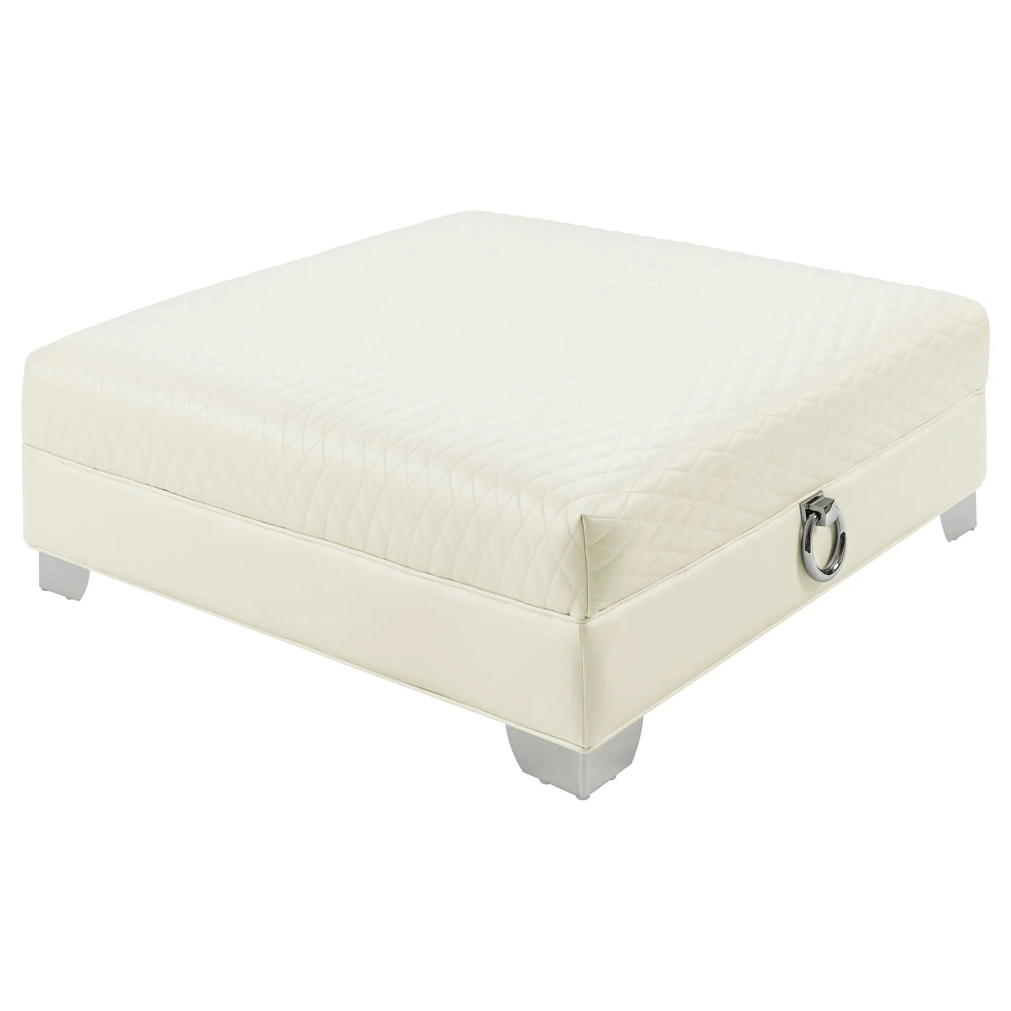Cordelia - Square Ottoman - White by HouseOfZazla