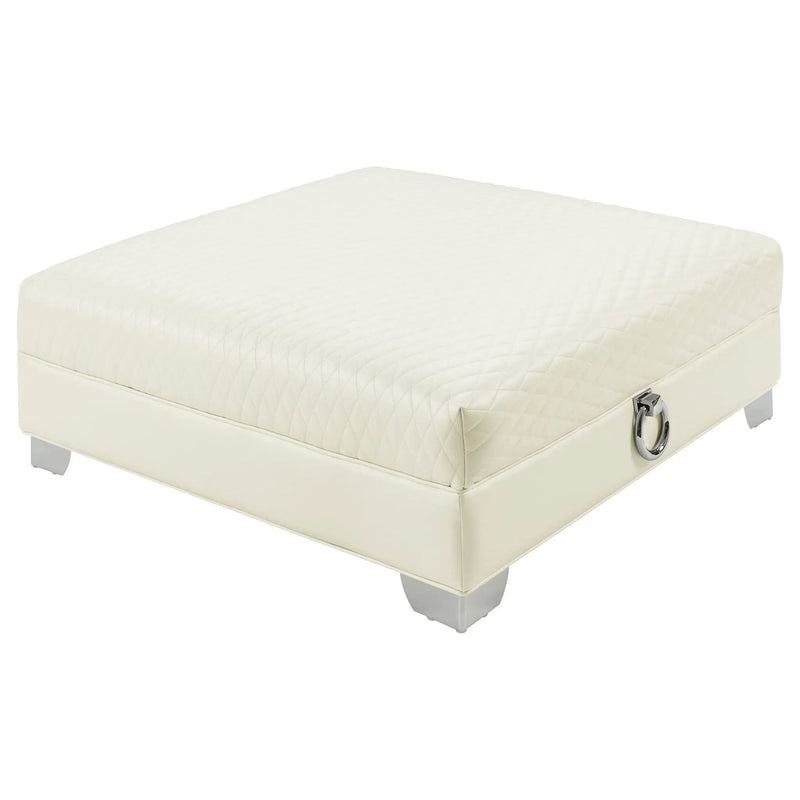 Cordelia - Square Ottoman - White by HouseOfZazla