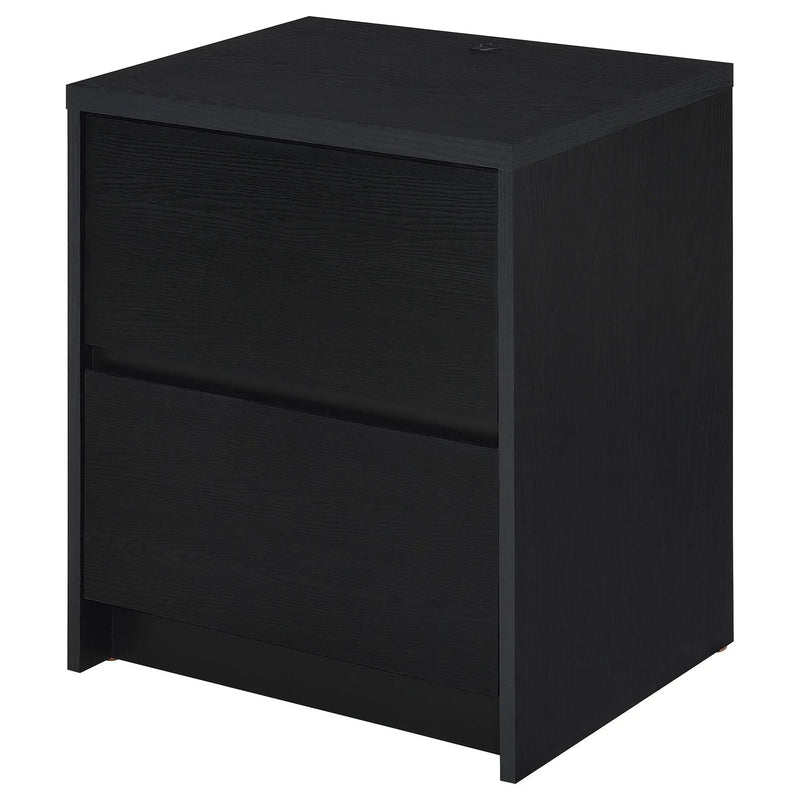 Geary - 2 Drawer Nightstand With LED Lights And USB Charging Ports by HouseOfZazla