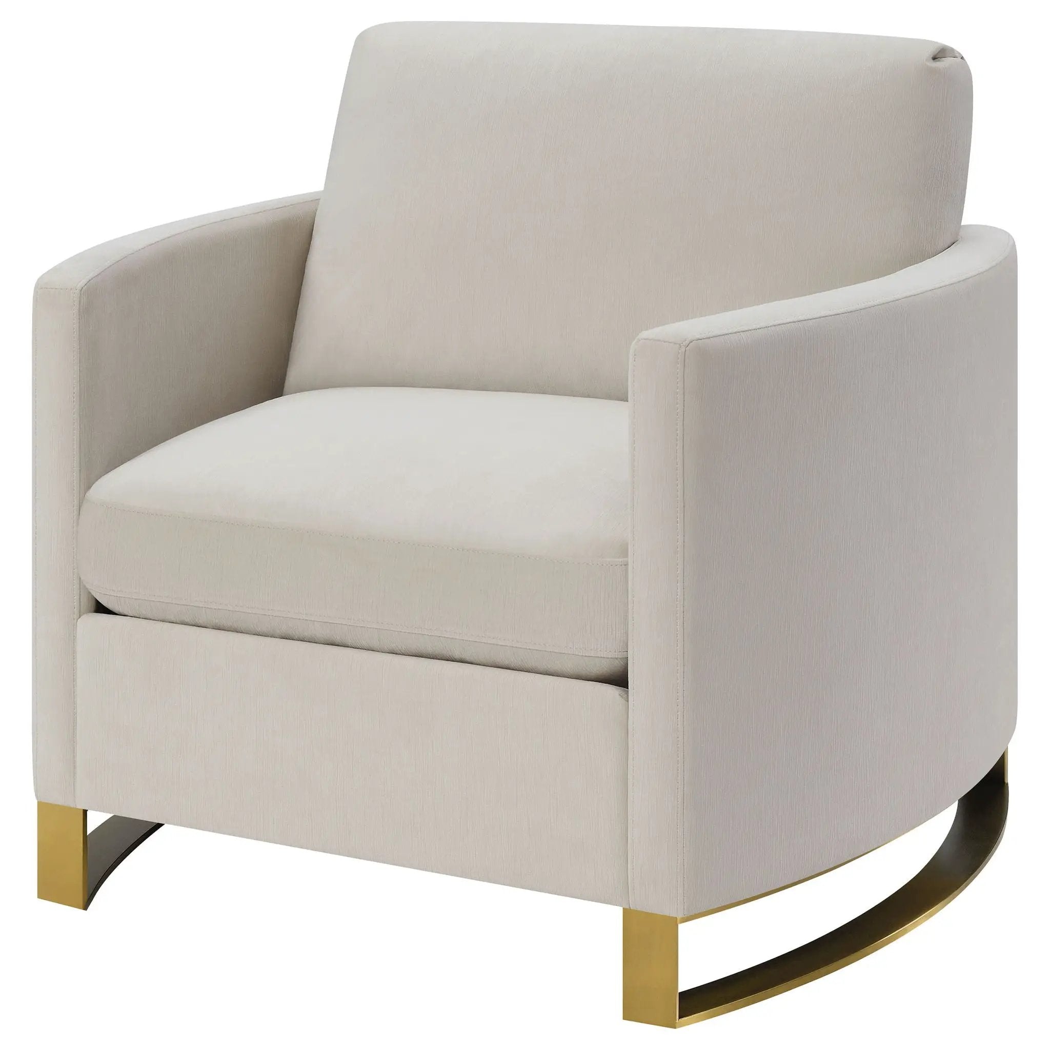 Corliss Upholstered Curved Track Arm Chair Beige by Unique Piece Furniture