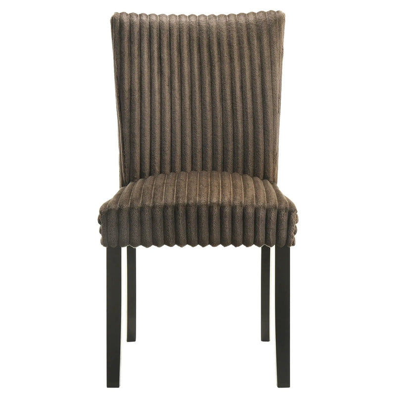 Dermott Upholstered Parson Dining Side Chair Chocolate (Set of 2) by Unique Piece Furniture
