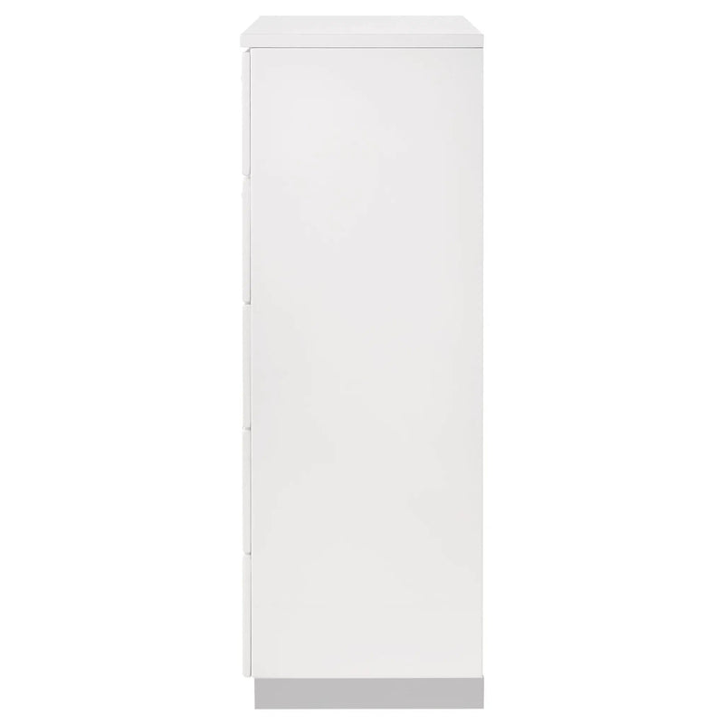 Felicity 5-drawer Bedroom Chest White High Gloss by Unique Piece Furniture