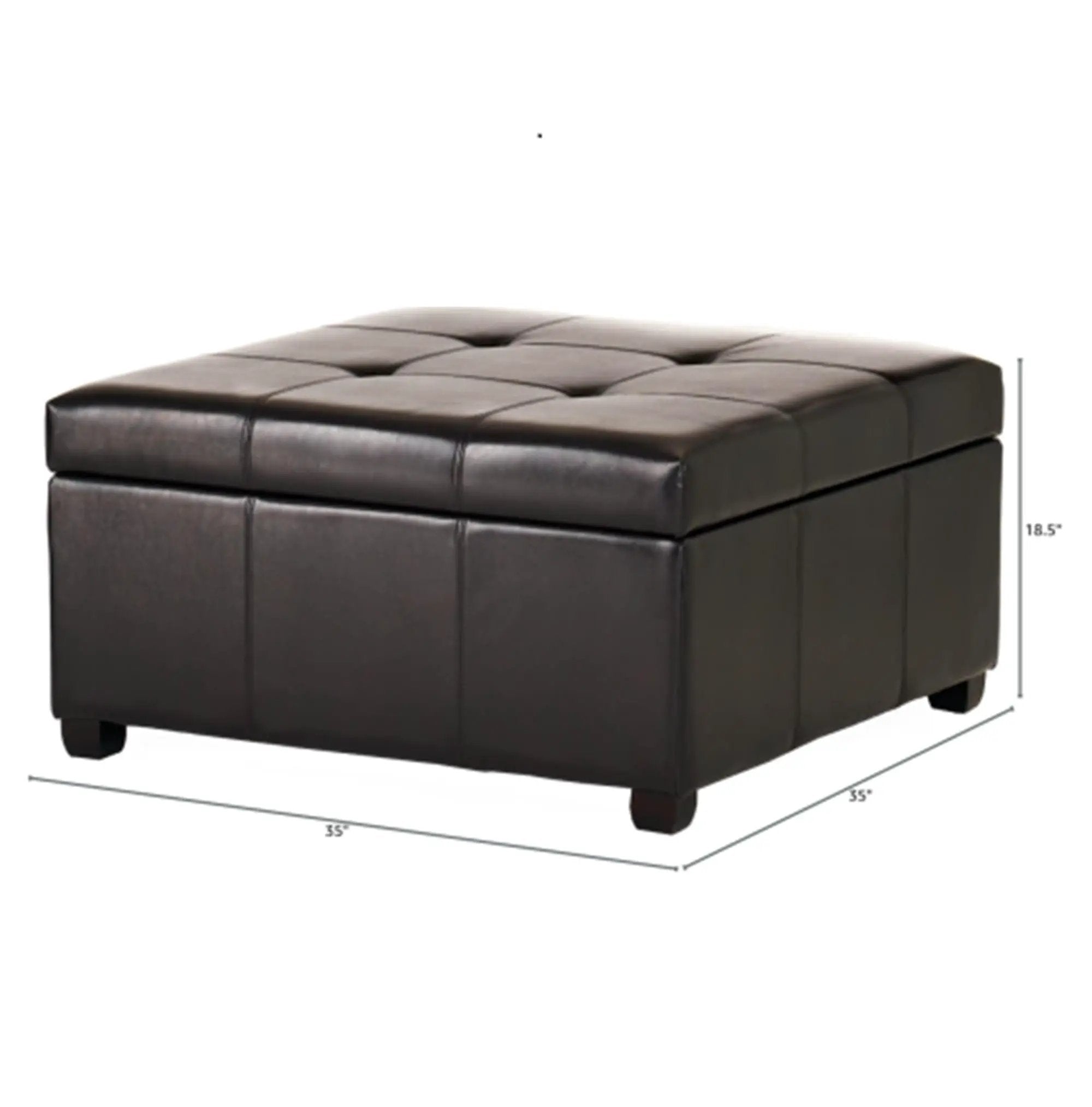 35inch Storage Ottoman, Large Square Ottoman Bench with Storage, Tufted Ottomans Footstool for Living Room by HouseOfZazla