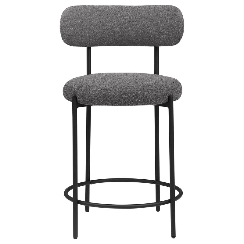 Viola Boucle Upholstered Counter Chair Grey (Set of 2) by Unique Piece Furniture