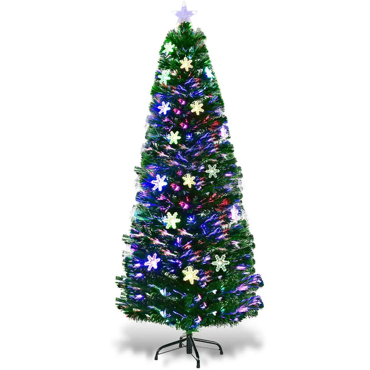 LED Optic Artificial Christmas Tree with Snowflakes by DirectDeals