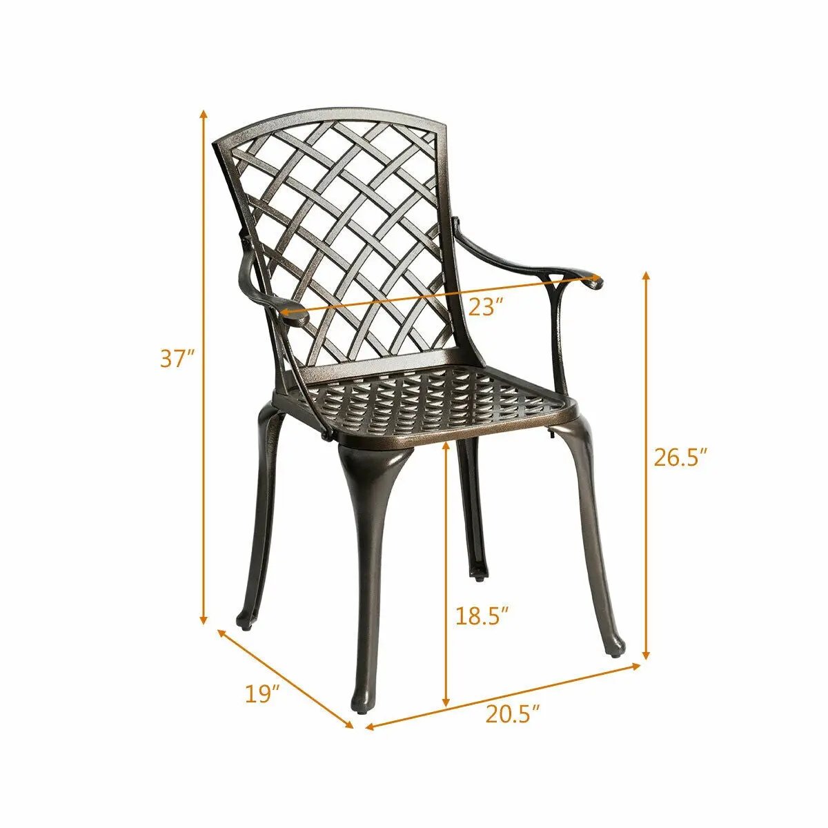 Outdoor Aluminum Dining Set of 2 Patio Bistro Chairs by DirectDeals