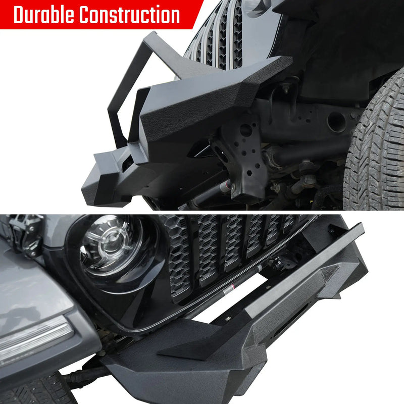 X Style Front Bumper with Winch Plate Compatible with Wrangler JK (2007-2017) by HouseOfZazla