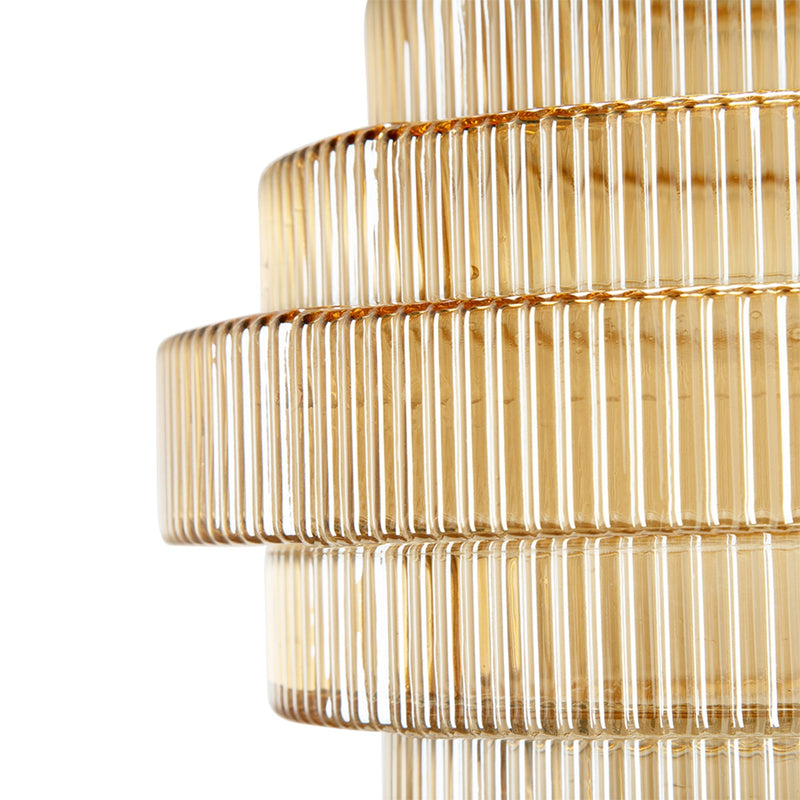 9.1x9.8" Tiered Geometric Amber Luster Clear Vase by HouseOfZazla