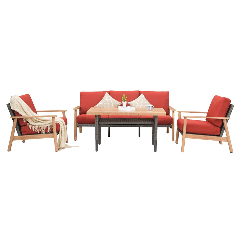 Outdoor Wicker Patio Furniture Sets 4 Pieces by HouseOfZazla