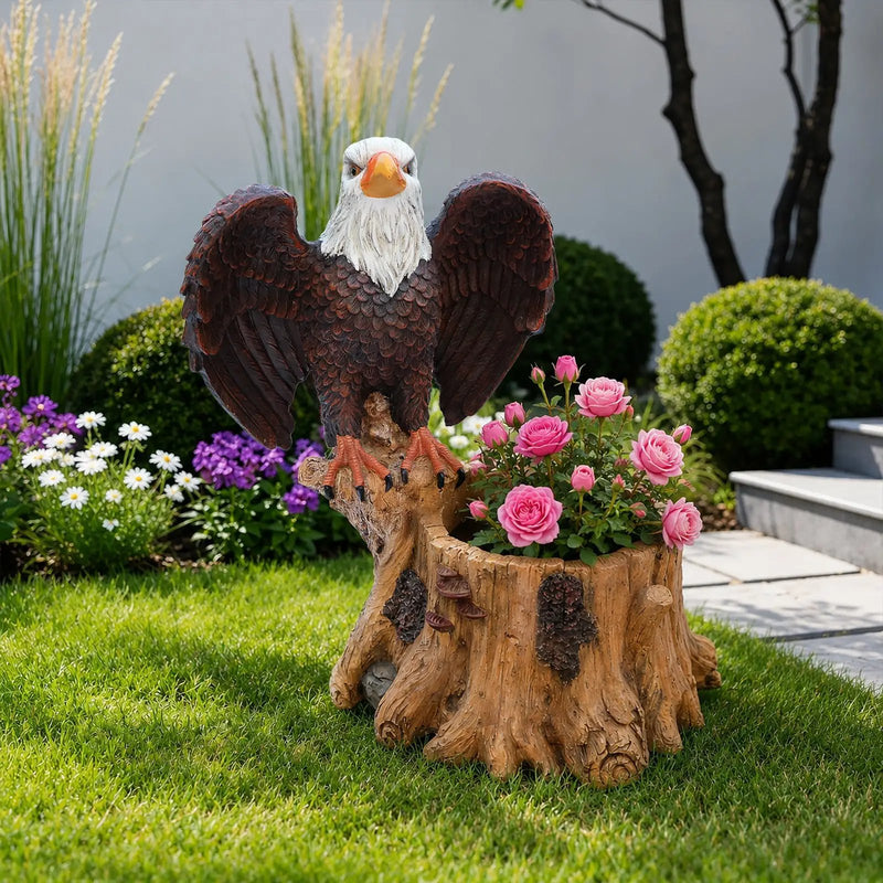 Majestic Eagle with Spread Wings Garden Planter Pot by HouseOfZazla