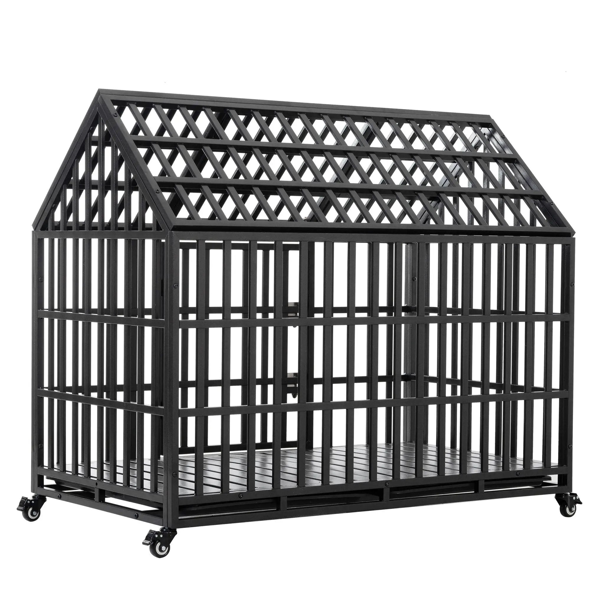 Heavy Duty Dog Crate Lockable Wheels by HouseOfZazla