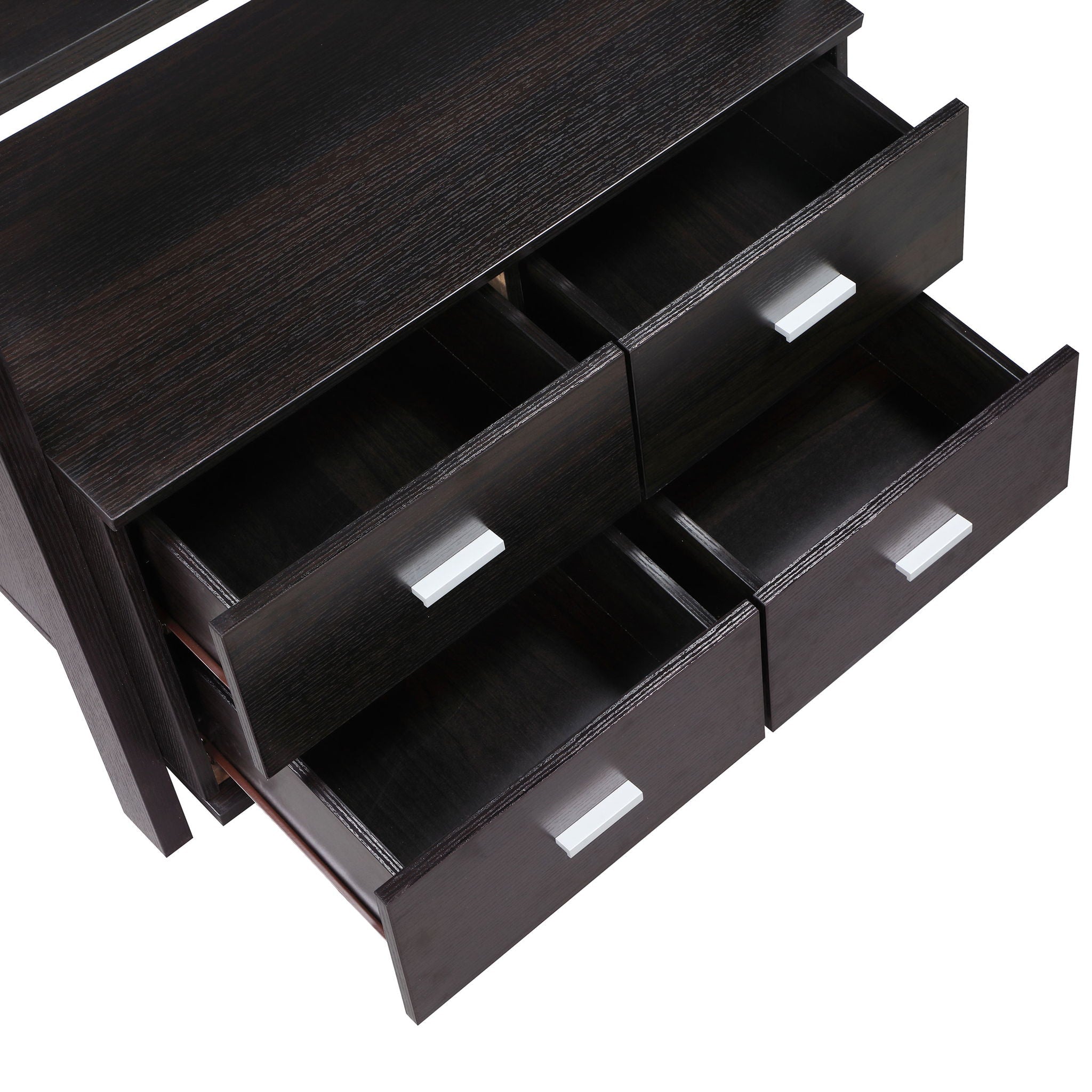 Shasta - 5 Shelf Ladder Bookshelf With Drawers - Cappuccino by HouseOfZazla