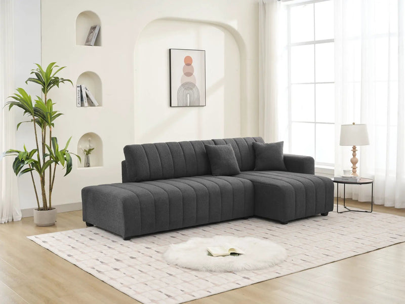 Jessica - Lamb Wool Sectional Sofa With Chaise by HouseOfZazla