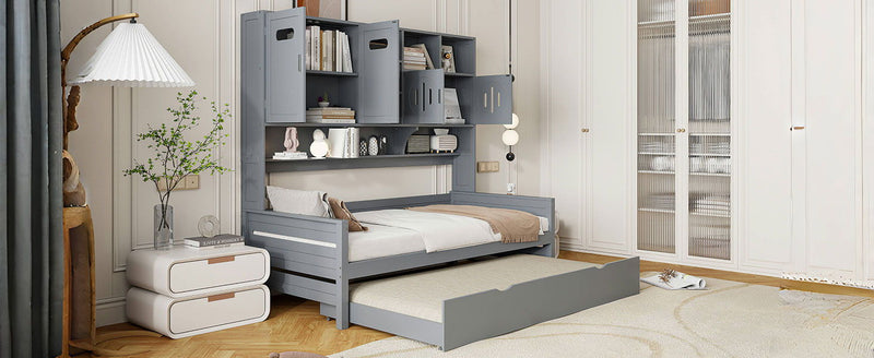 Daybed With All-In-One Cabinet And Shelf by HouseOfZazla