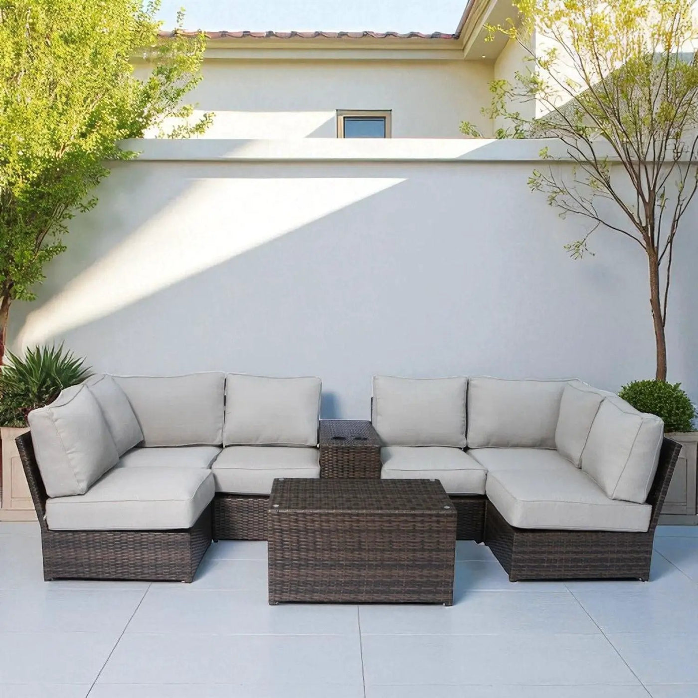Stylish Modular Wicker Patio Seating Group by HouseOfZazla