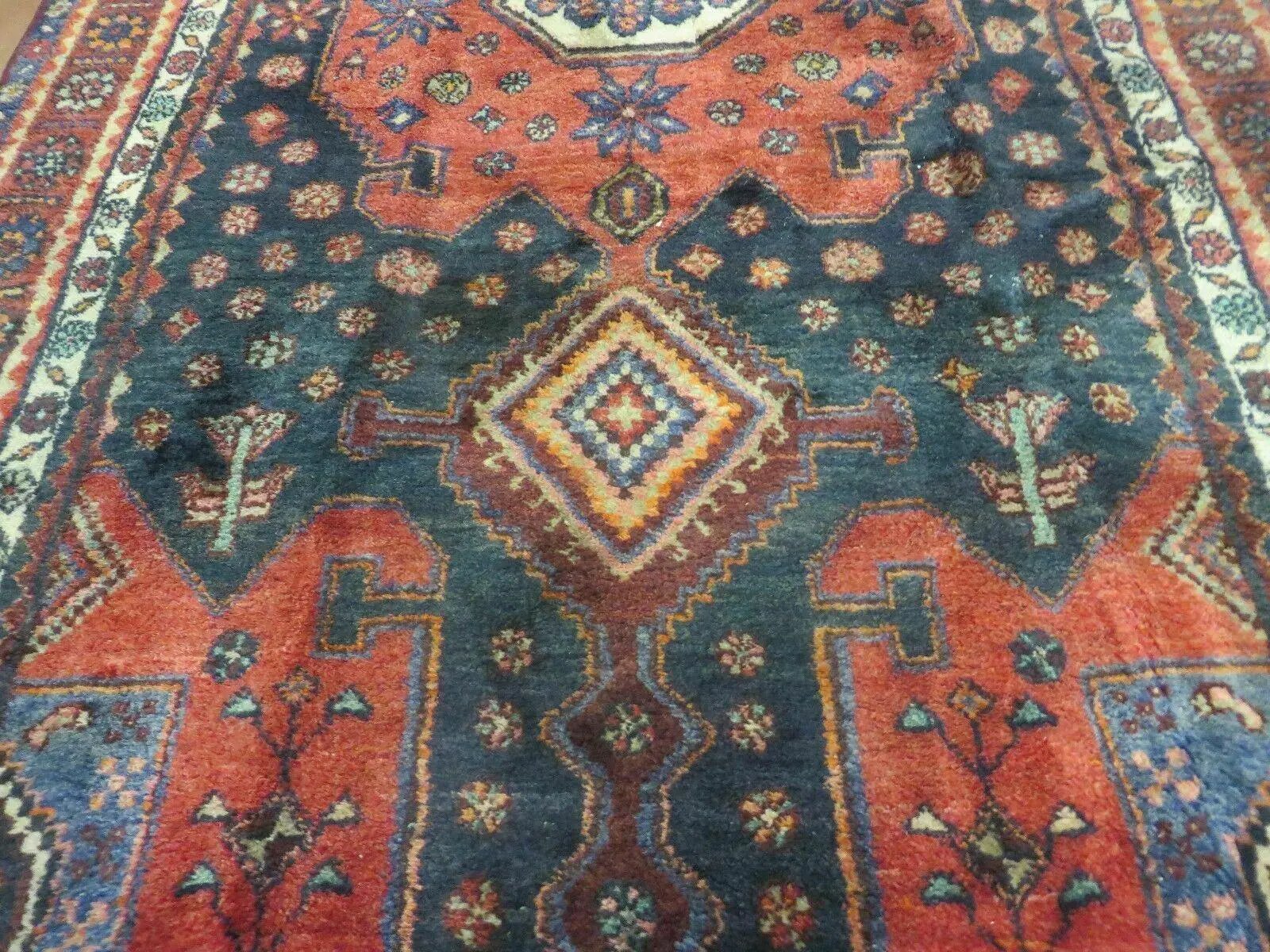 4' X 9' Antique Handmade Turkish Tribal Oriental Geometric Wool Rug # 605 by Jewel Rugs