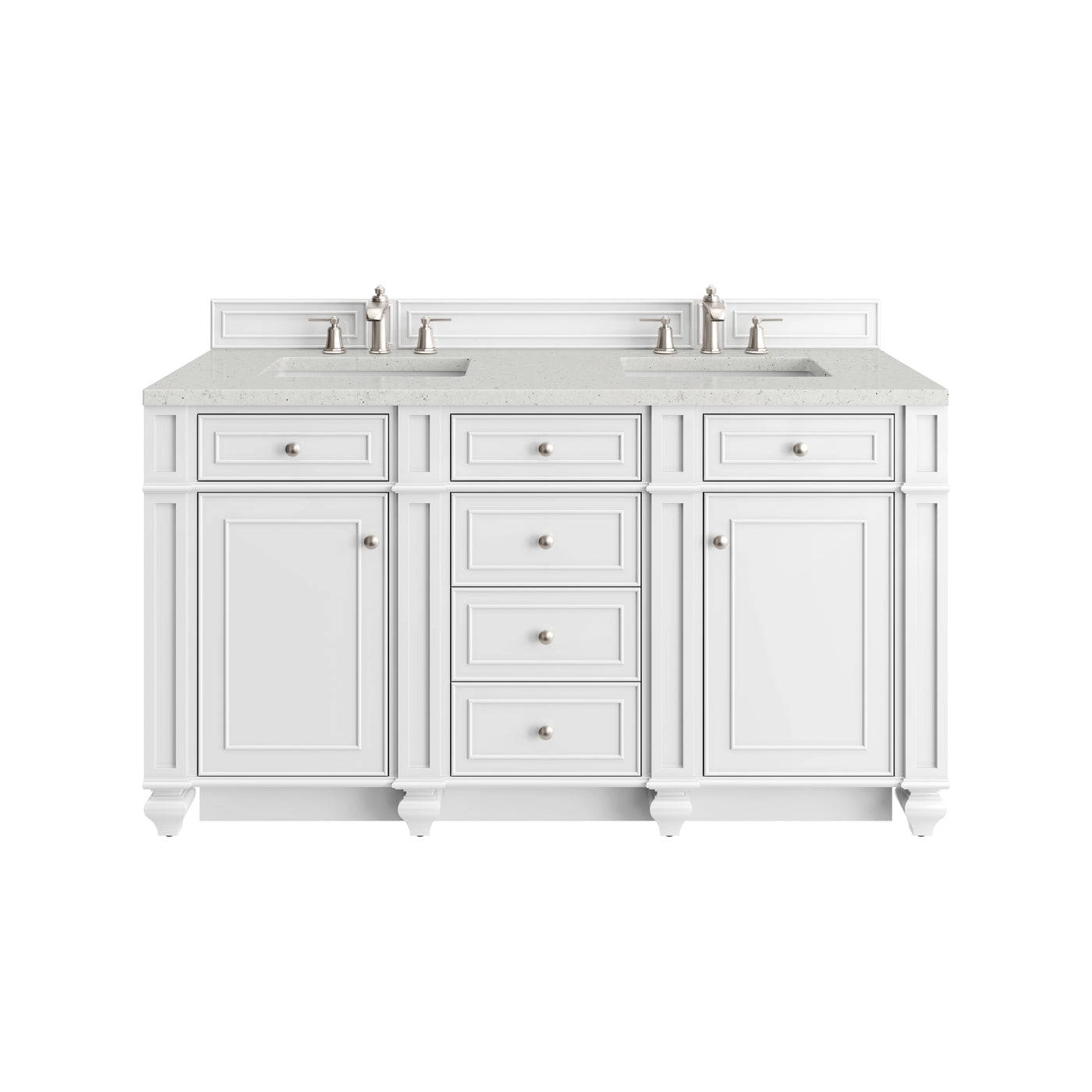 James Martin Bristol 60" Double Bathroom Vanity, Bright White by James Martin