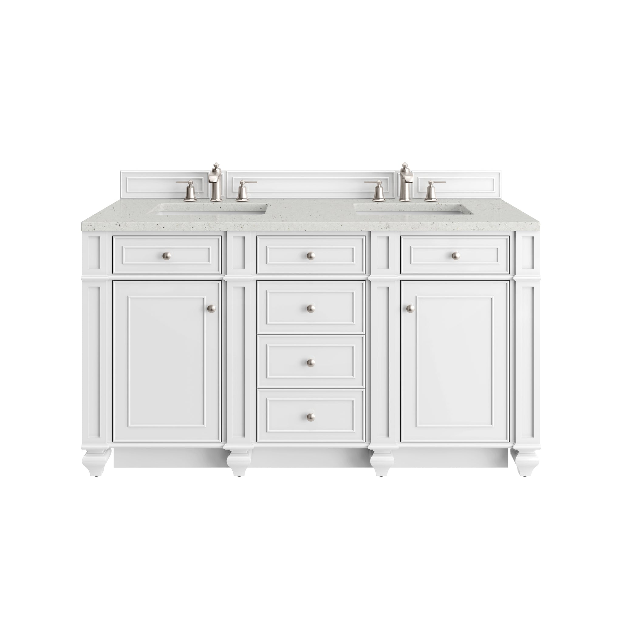 James Martin Bristol 60" Double Bathroom Vanity, Bright White by James Martin