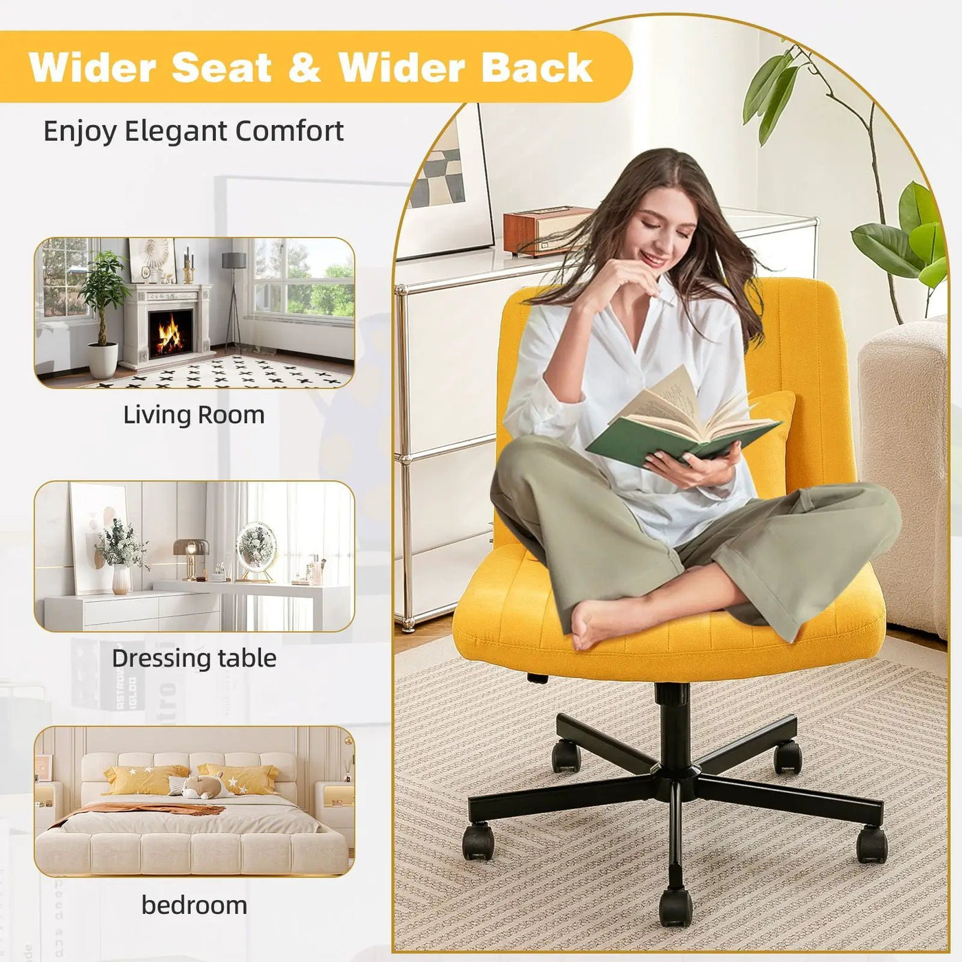 Criss Cross Office Chair With Adjustable Height, Ergonomic Design by HouseOfZazla