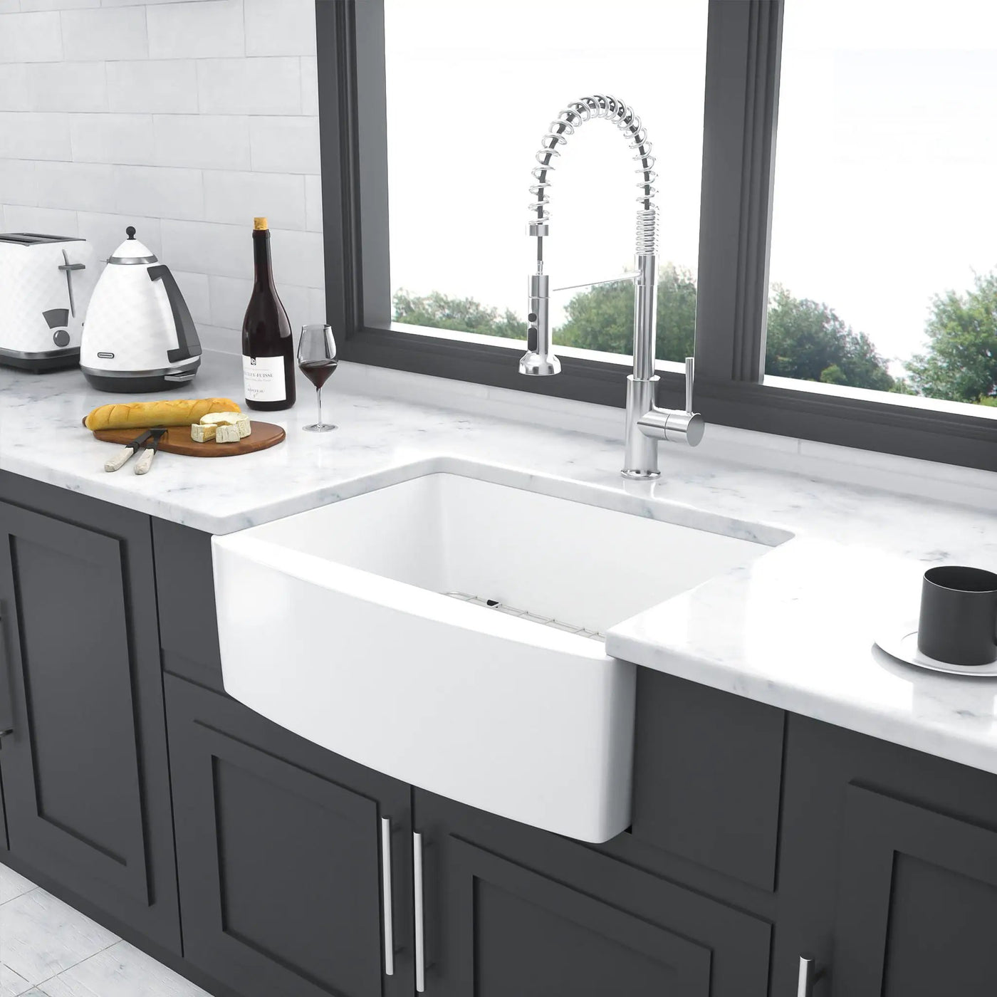 Farmhouse Sink, Apron Front Single Bowl With Arch Edge Design by HouseOfZazla