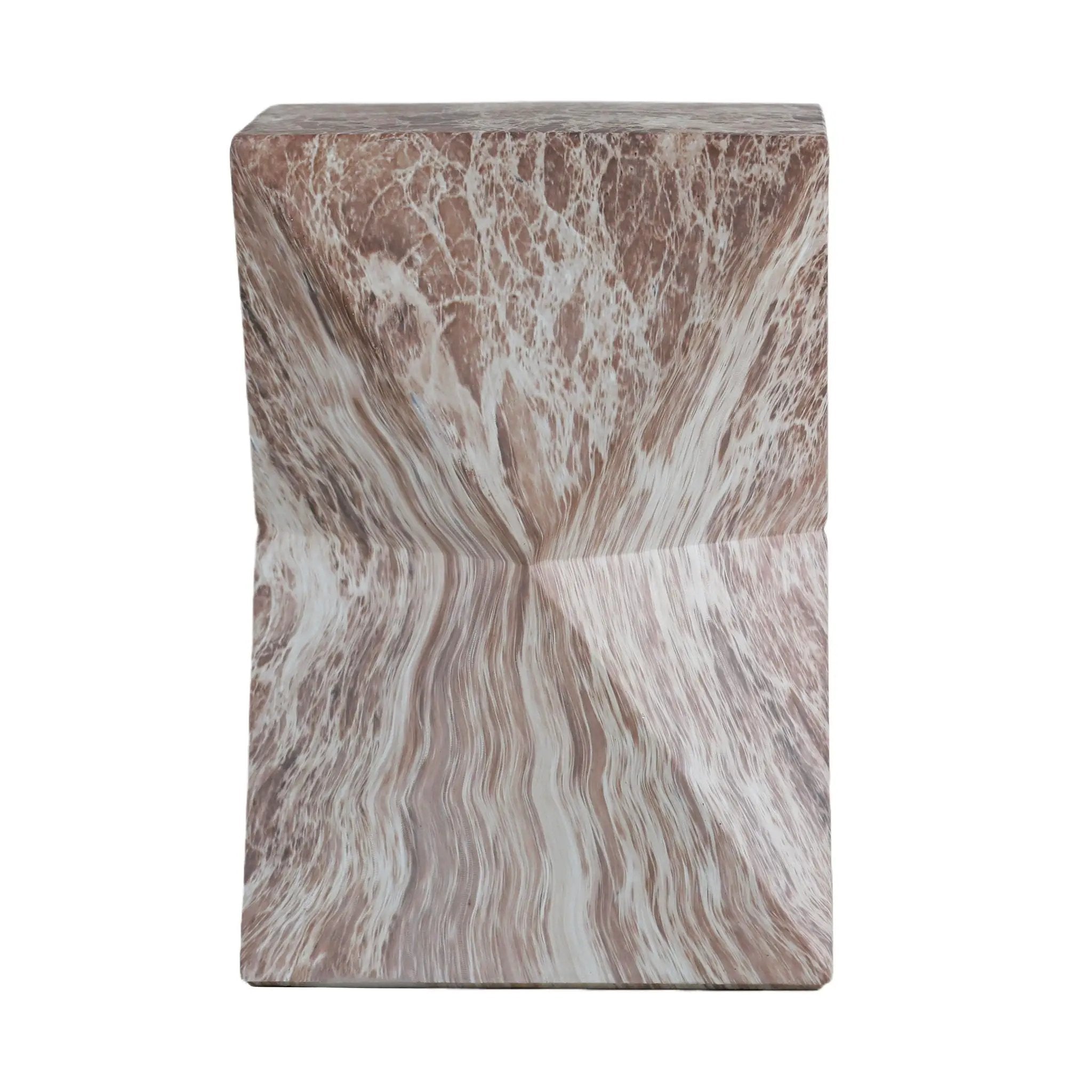 Round Outdoor Geometric End Table - Marble by HouseOfZazla