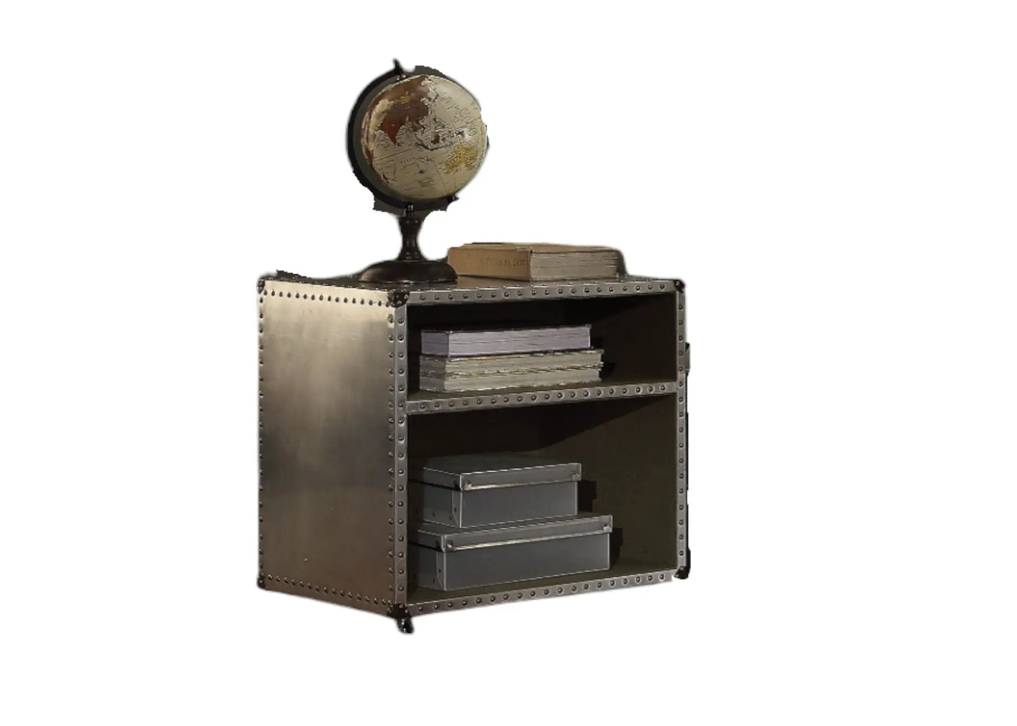Brancaster Aluminum Nightstand with USB Power Dock by HouseOfZazla