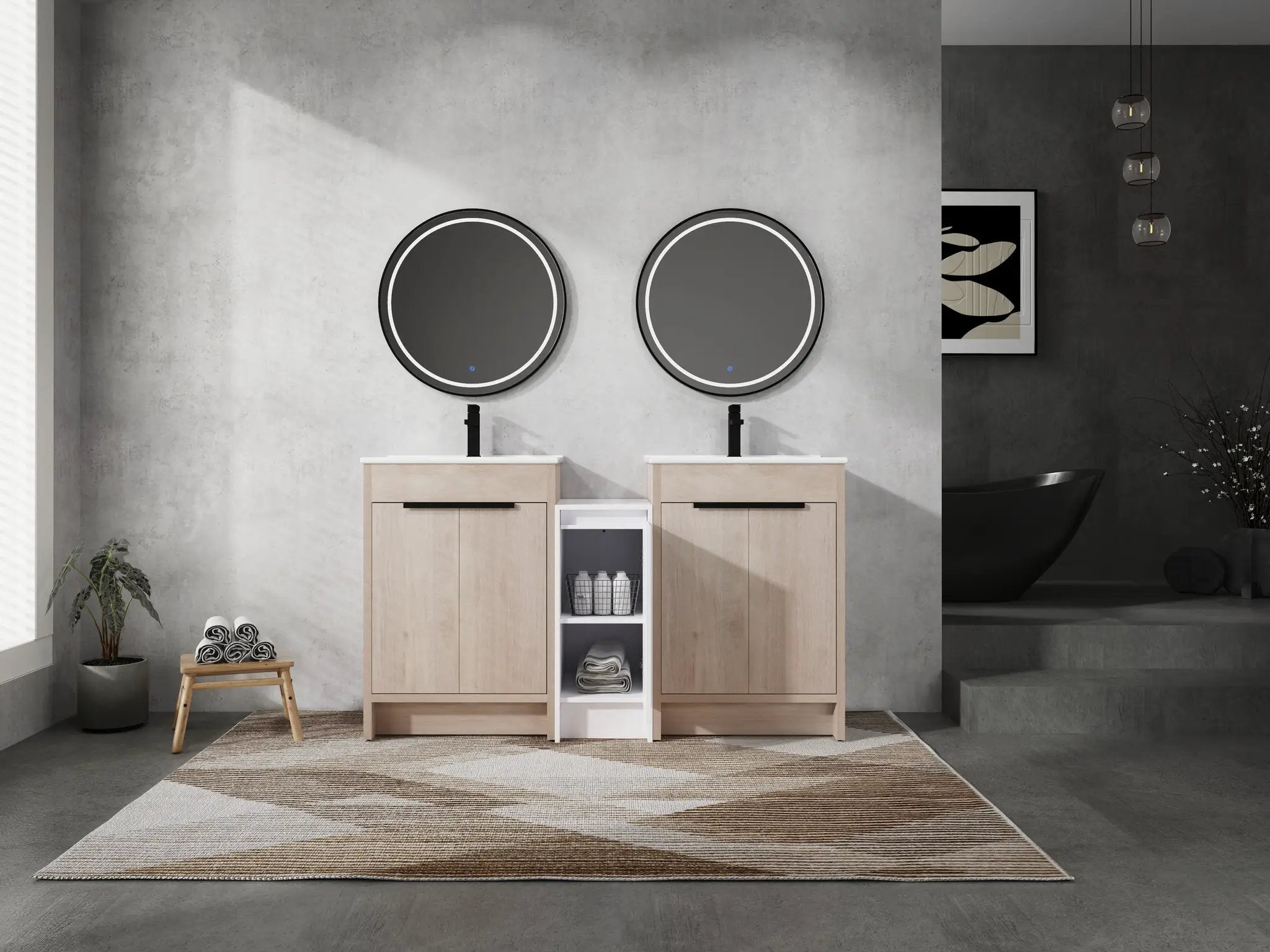 60 Inch Freestanding Bathroom Vanity with Ceramic Sink by HouseOfZazla