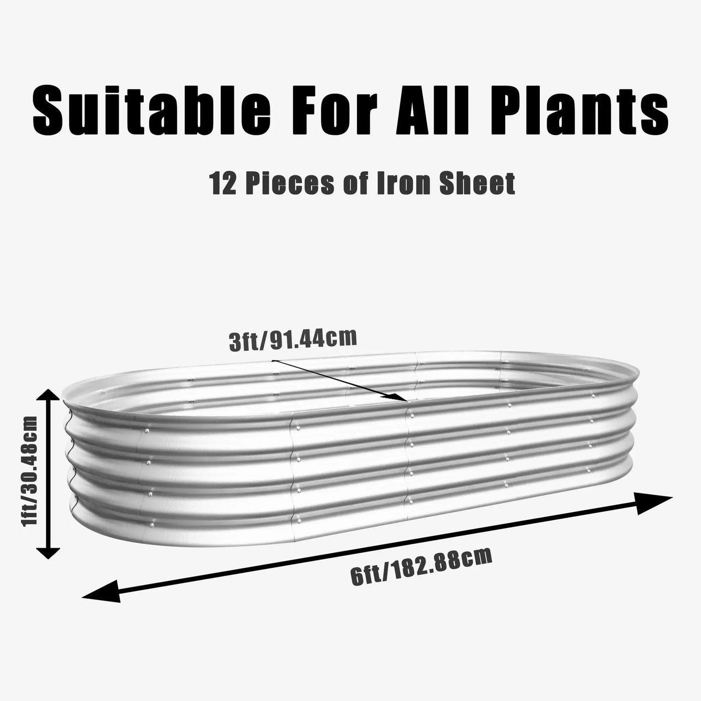 Heavy Duty Galvanized Raised Garden Bed Kit For Vegetables, Flowers & Herbs by HouseOfZazla