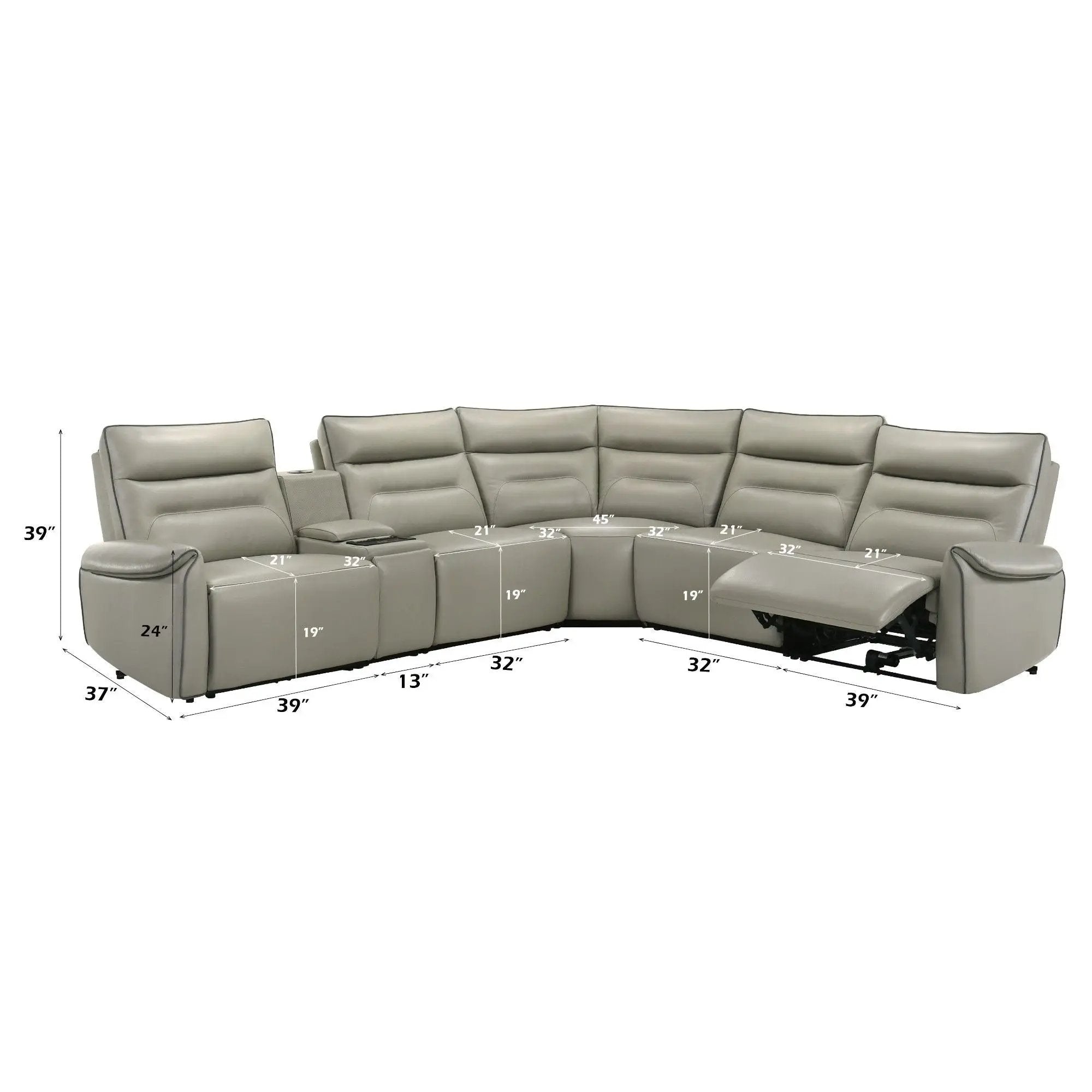 Jayke - Power Motion Sectional Sofa - Light Gray by HouseOfZazla