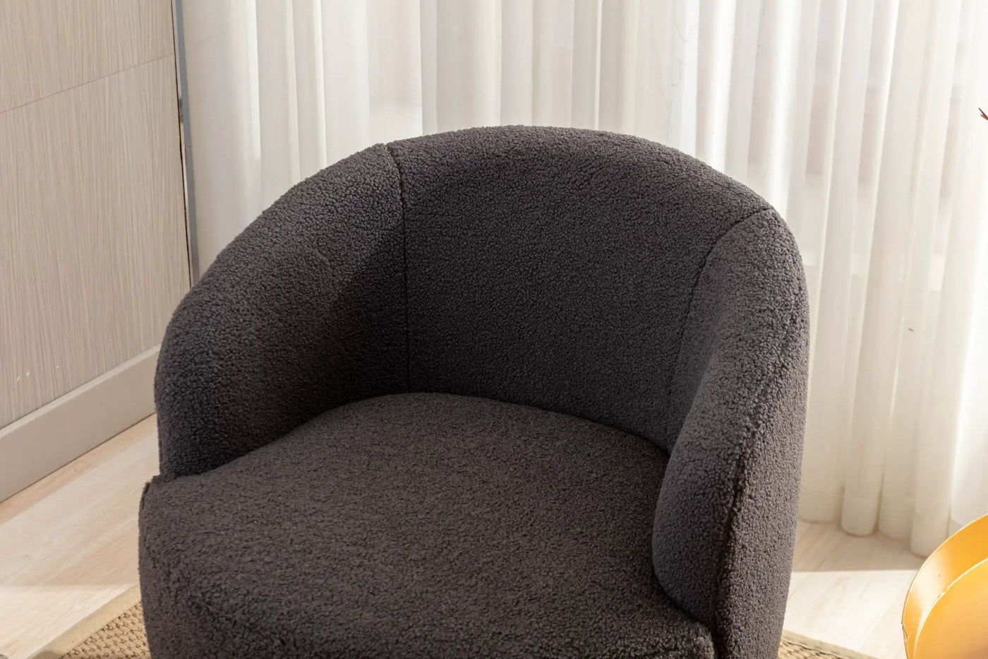 Teddy Fabric Swivel Accent Armchair Barrel Chair by HouseOfZazla