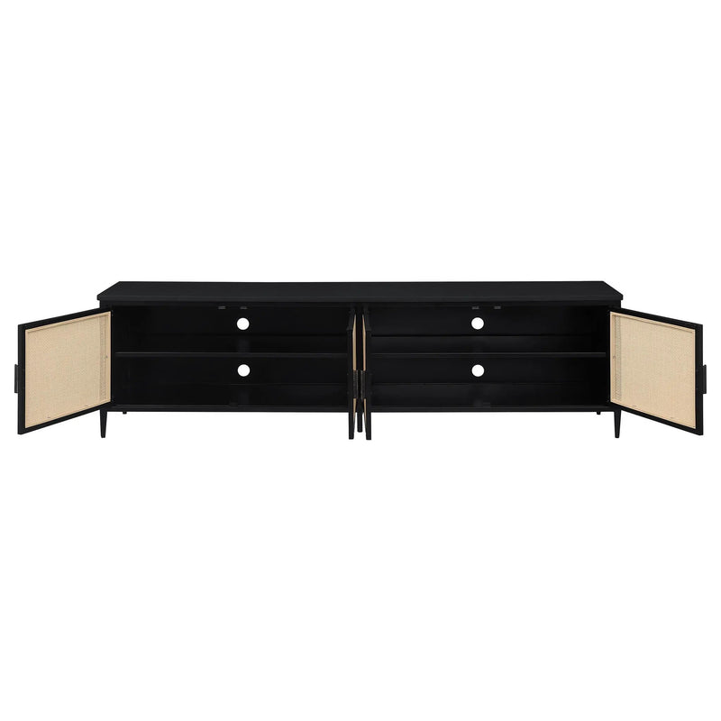Amherst 4-door 78-inch Metal TV Stand Media Console Black by Unique Piece Furniture