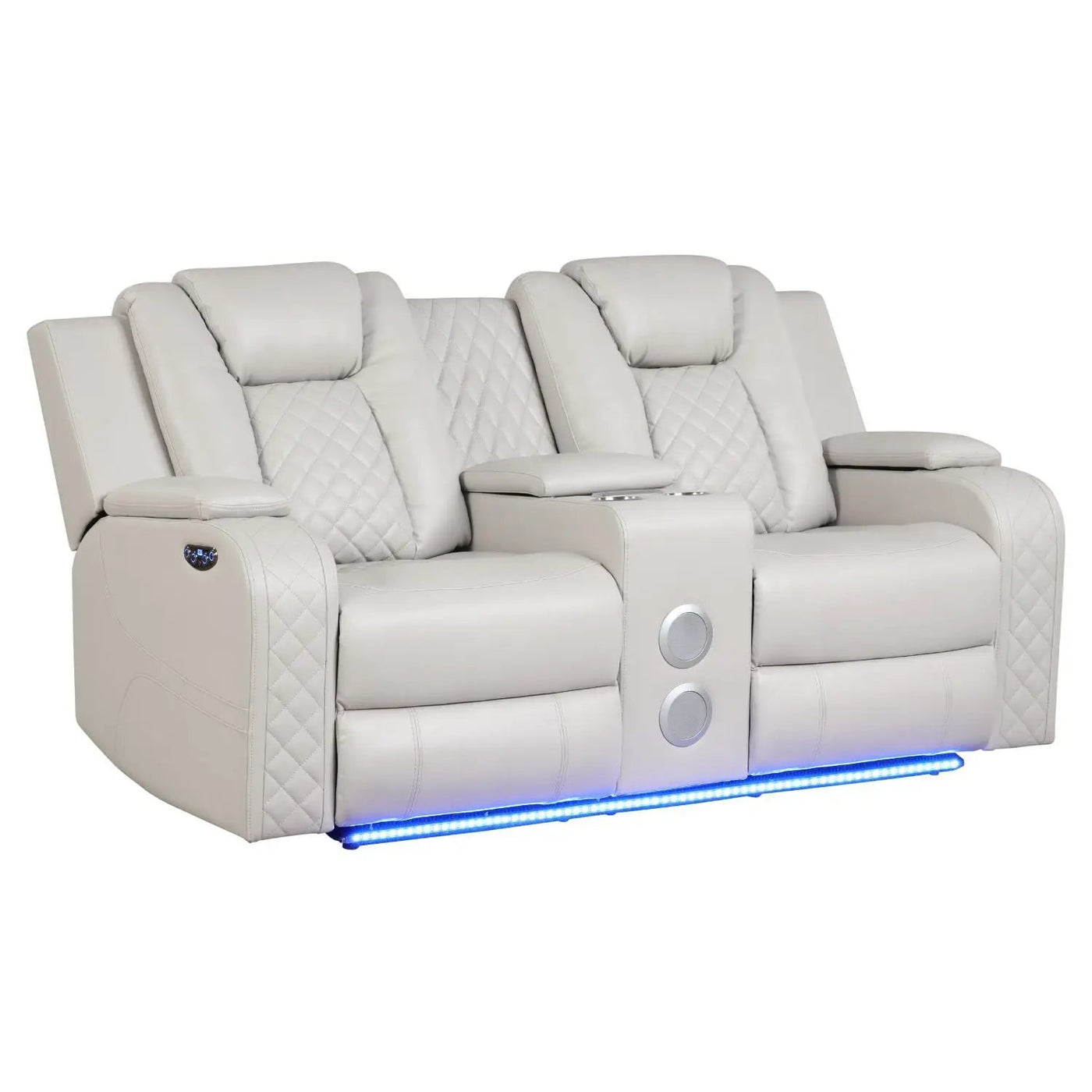 Benz - Power Reclining Loveseat & LED Lighting And Built In USB by HouseOfZazla