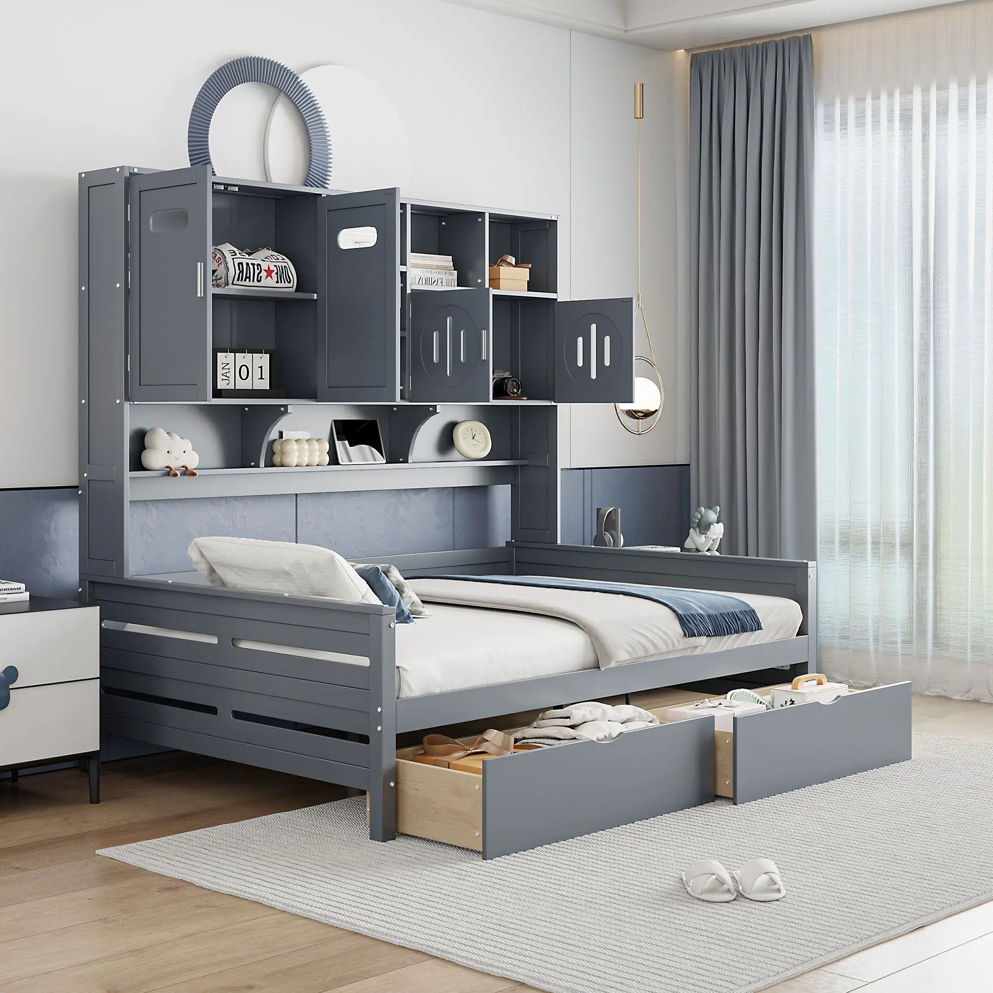 Daybed With All-In-One Cabinet And Shelf by Unique Piece Furniture