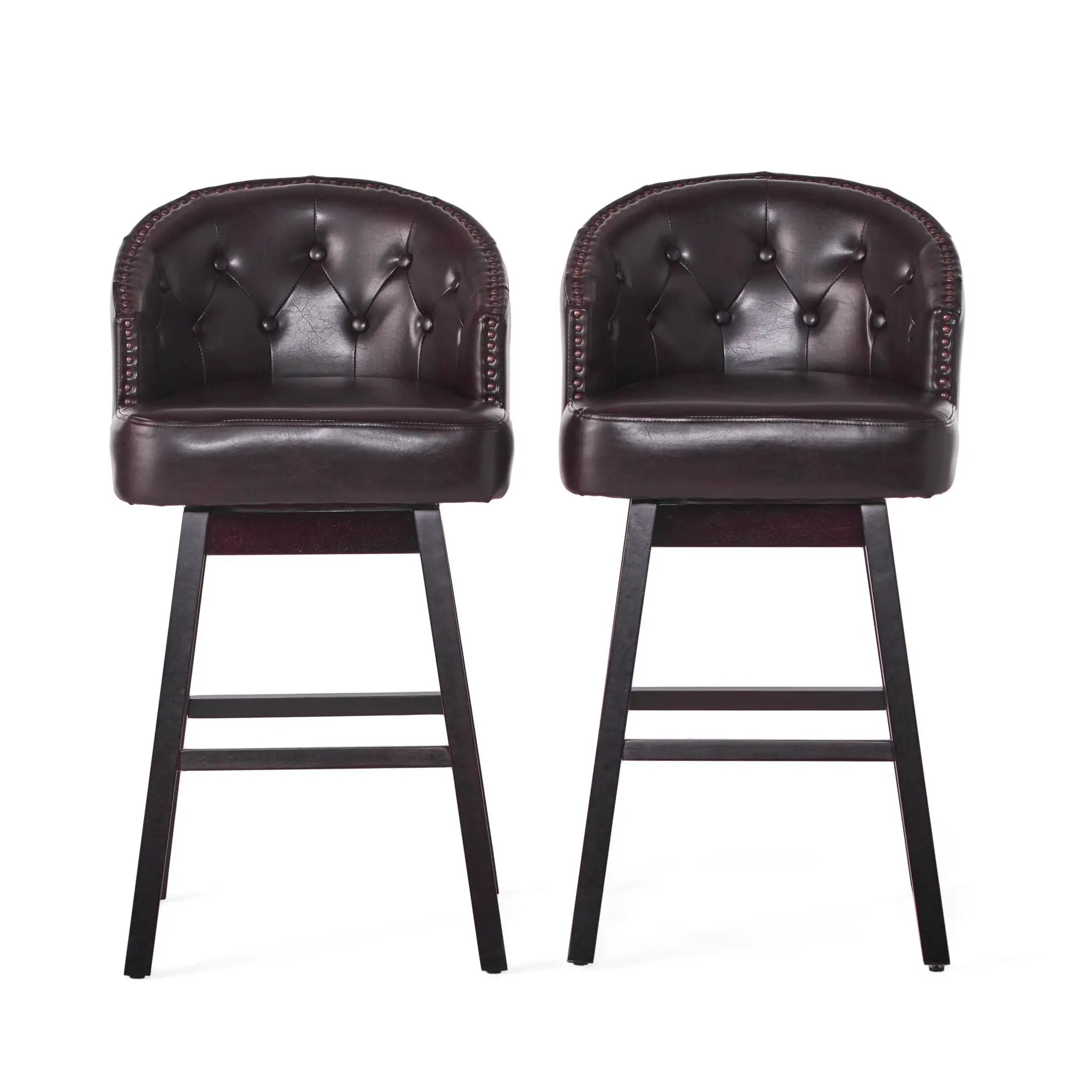 360 Degree Swivel Bar Stool With Stunning Nailhead Trim (Set of 2) by HouseOfZazla
