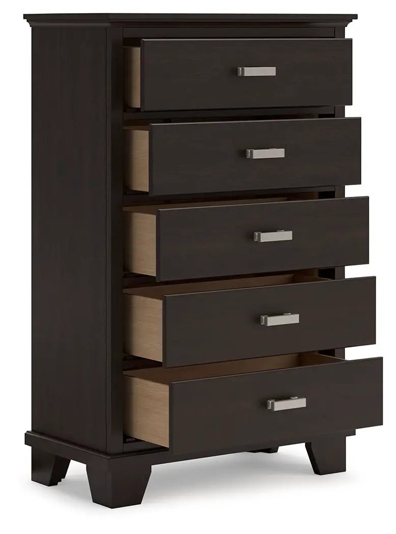 Covetown - Five Drawer Chest - Dark Brown by Unique Piece Furniture