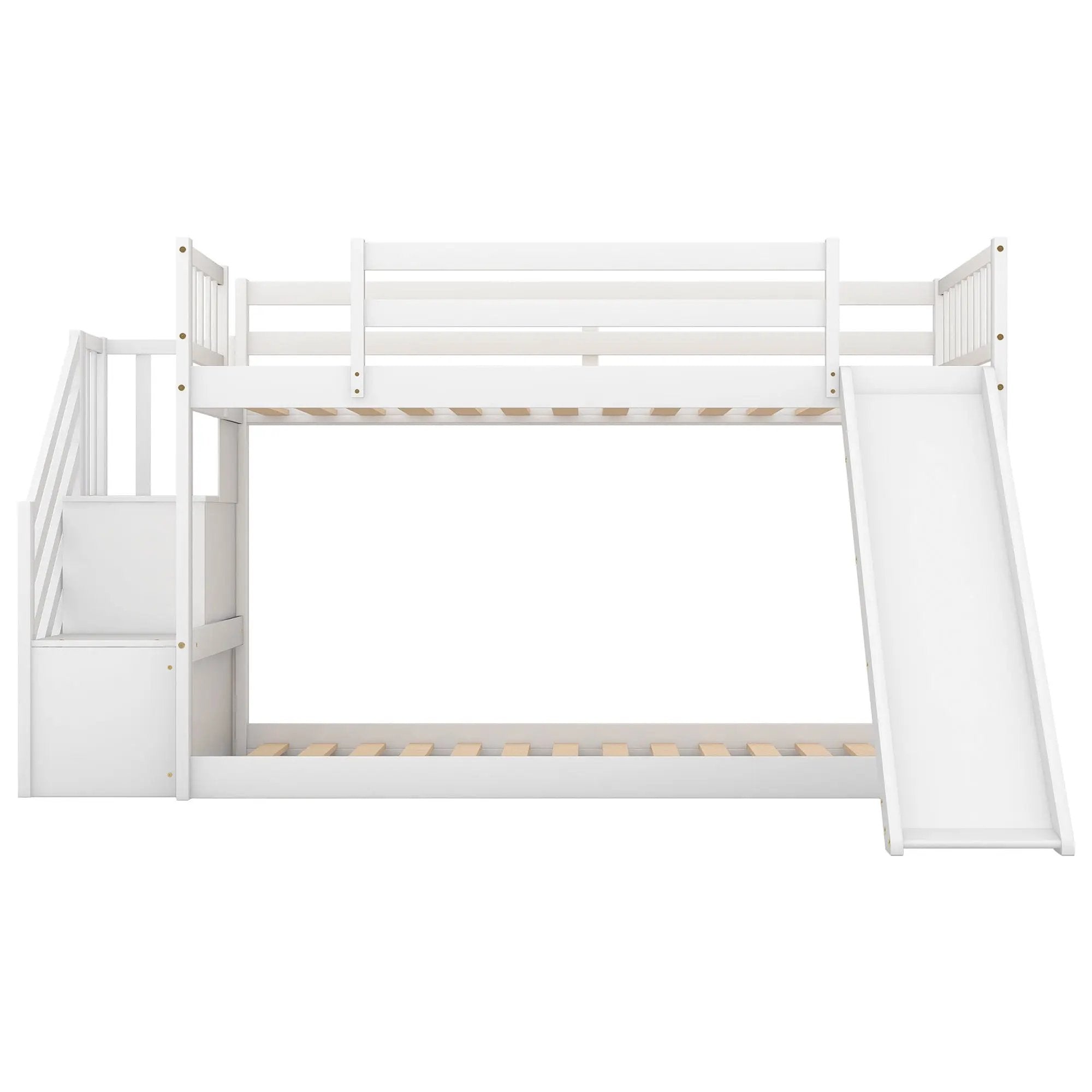 Bunk Bed With Convertible Slide And Stairway by Unique Piece Furniture