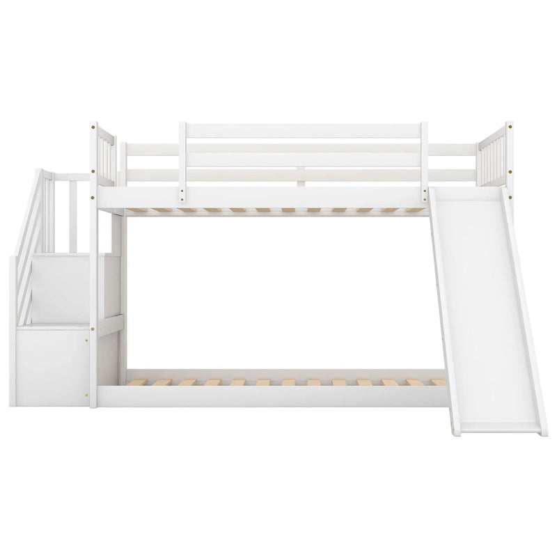 Bunk Bed With Convertible Slide And Stairway by Unique Piece Furniture