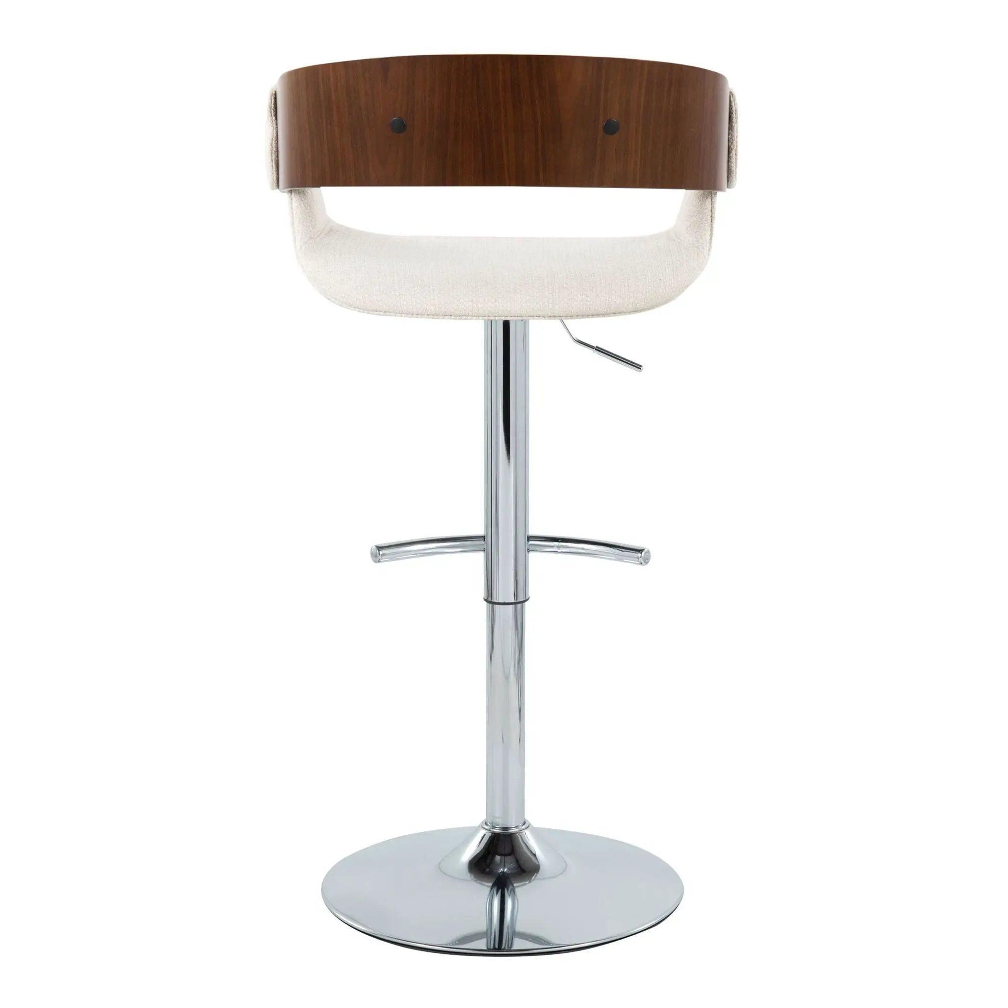 Elisa - Mid Century Modern Adjustable Barstool With Swivel With Rounded T Footrest (Set of 2) by Unique Piece Furniture