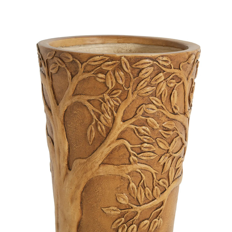 Tall Antique Bronze Tree-Embossed MGO Planter by HouseOfZazla