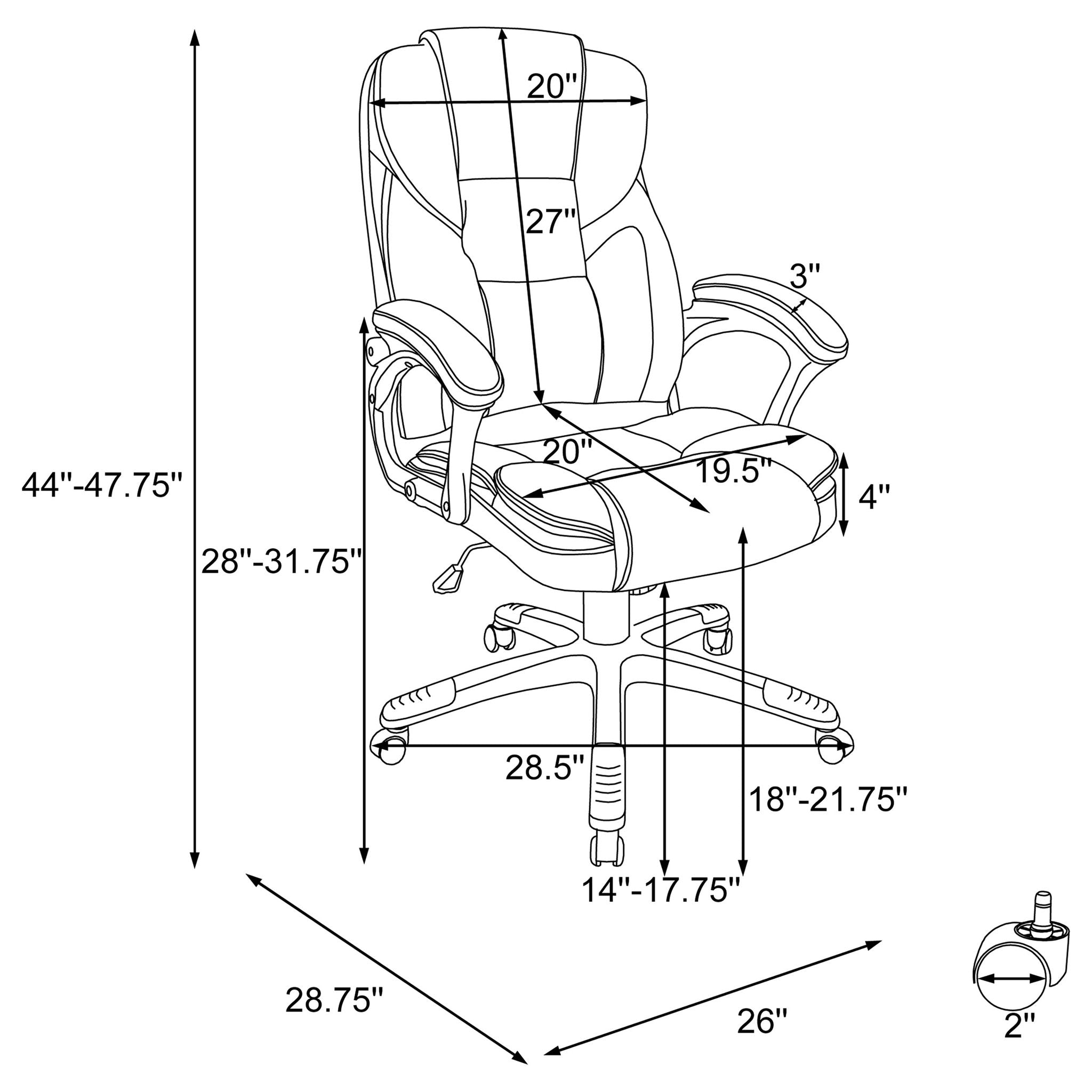 Swivel Office Chair With Armrests, Adjustable Height - Brown by HouseOfZazla