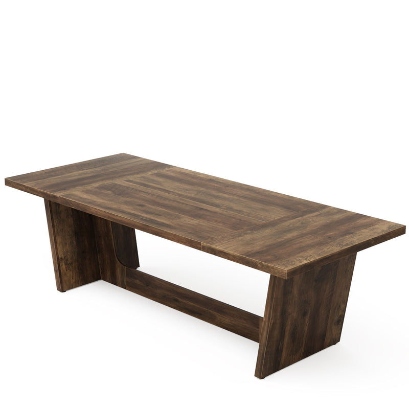 Executive Desk For Home Office, Computer Table With Pedestal, Large Writing Workstation - Brown by HouseOfZazla
