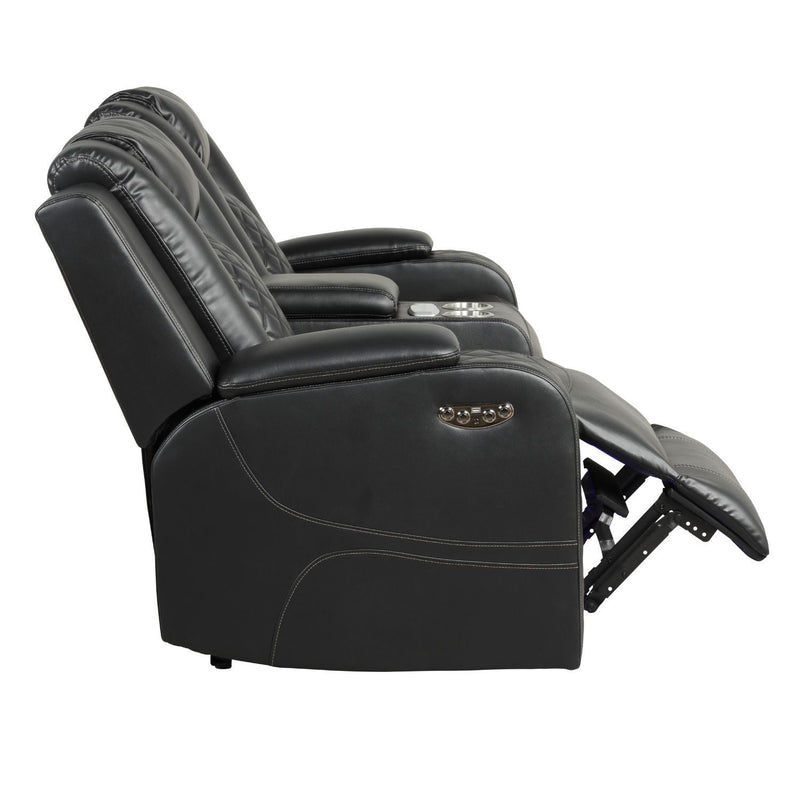 Benz - Power Reclining Loveseat With LED Lighting And Built In USB by HouseOfZazla