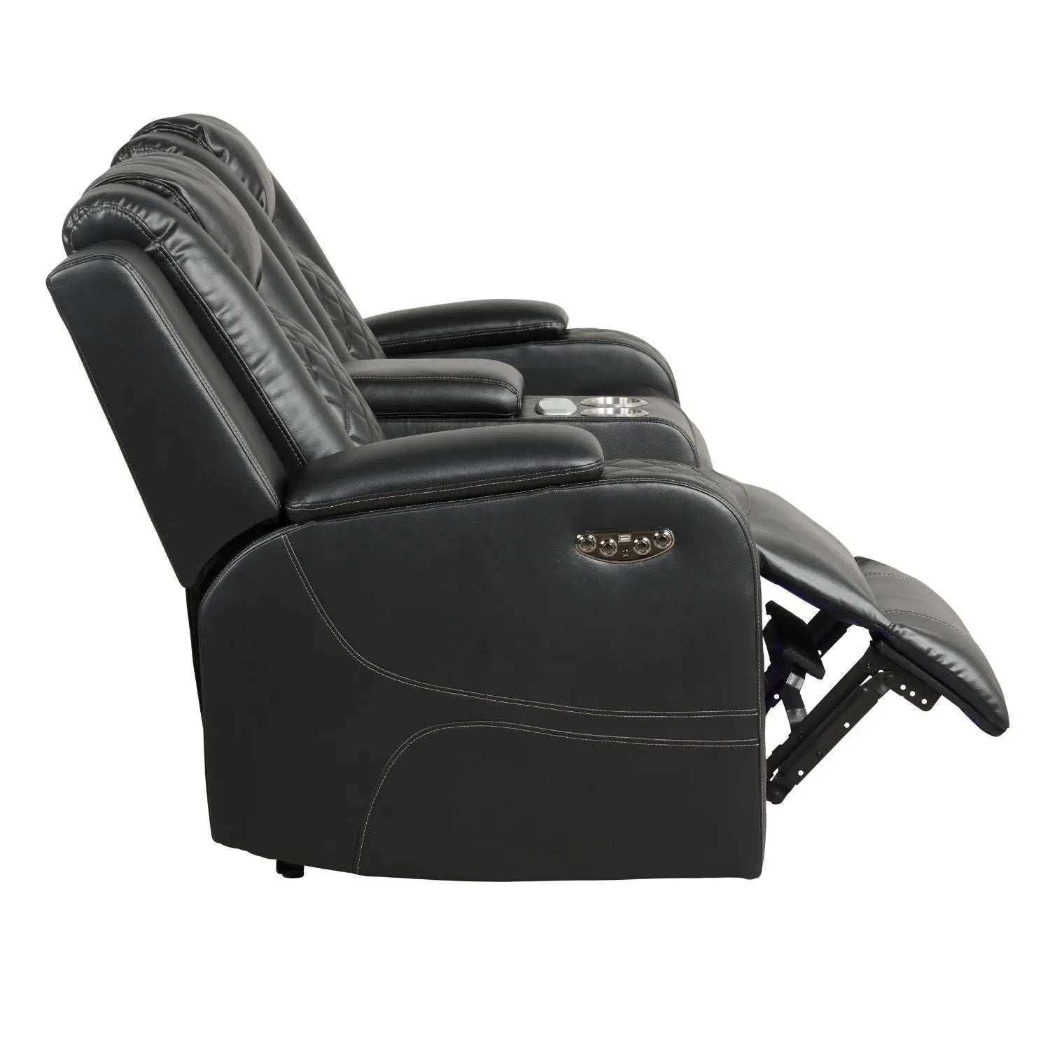 Benz - Power Recliner Set With LED Lighting And USB Charging by HouseOfZazla