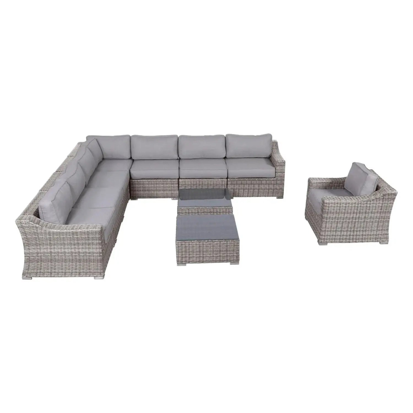 Outdoor Wicker Conversation Set With Cushions, All Weather by Unique Piece Furniture