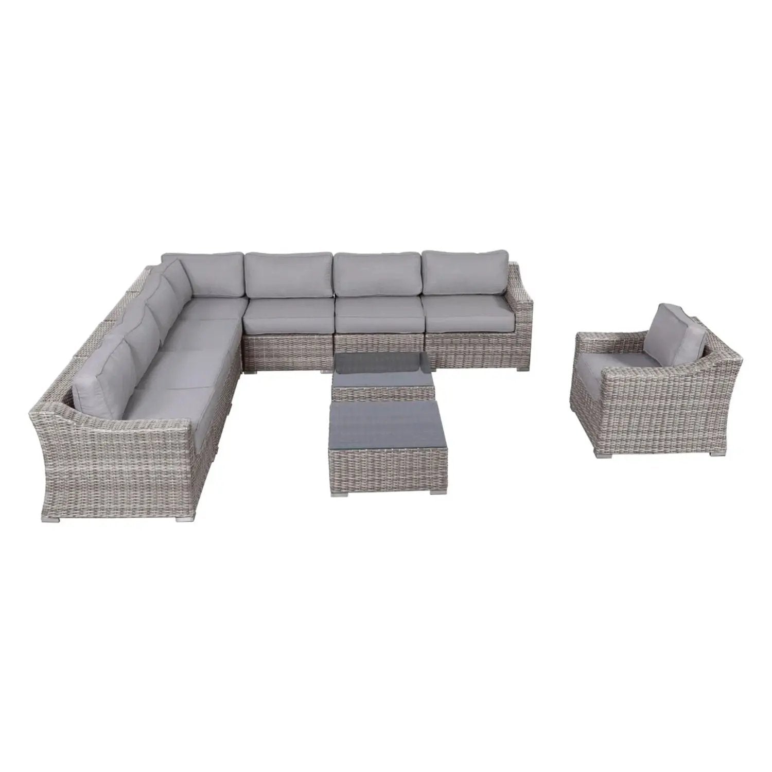 Outdoor Wicker Conversation Set With Cushions, All Weather by Unique Piece Furniture