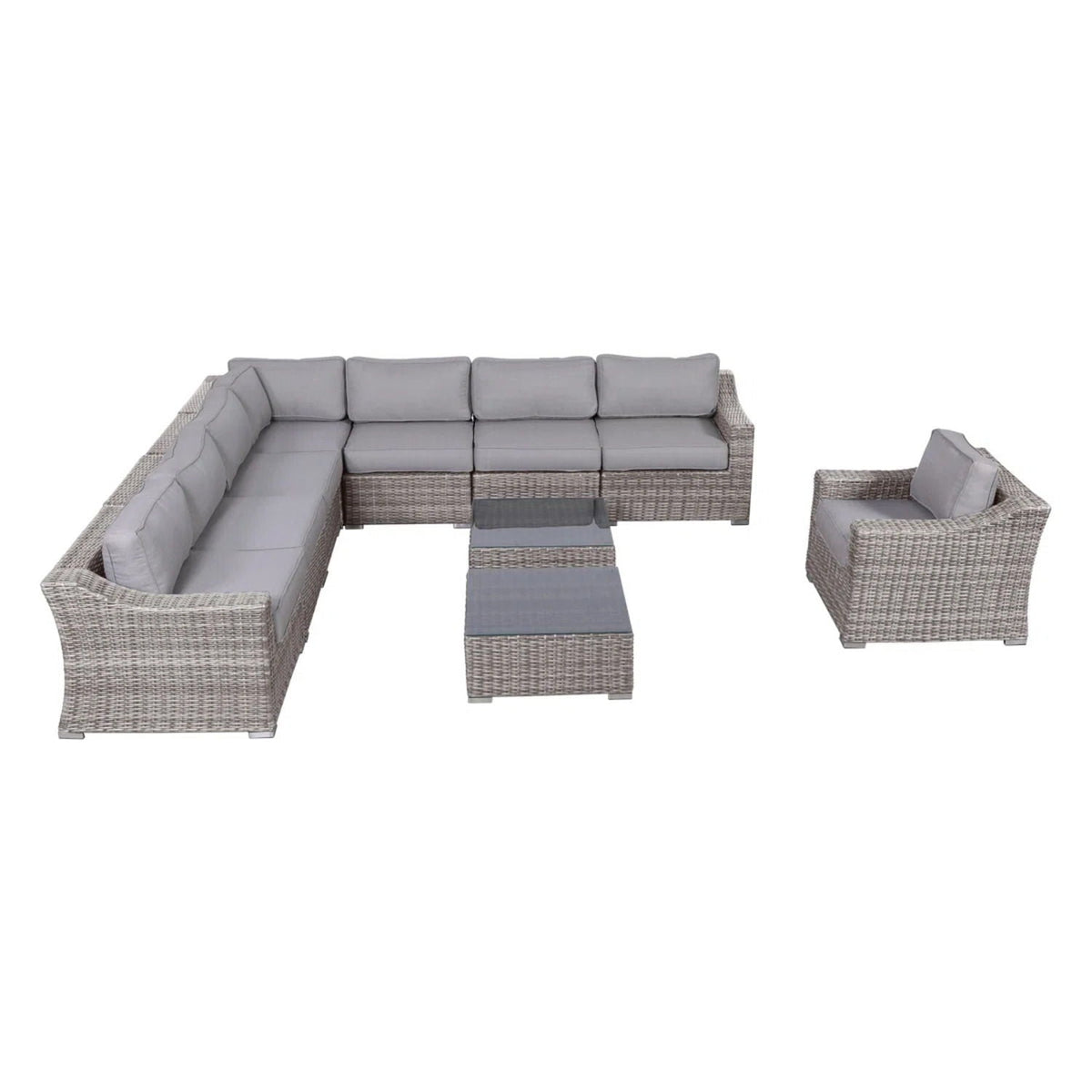 All-Weather Wicker Conversation Set with Cushions - Light Brown, Dark Gray, or Dark Brown, photo 10 of 40