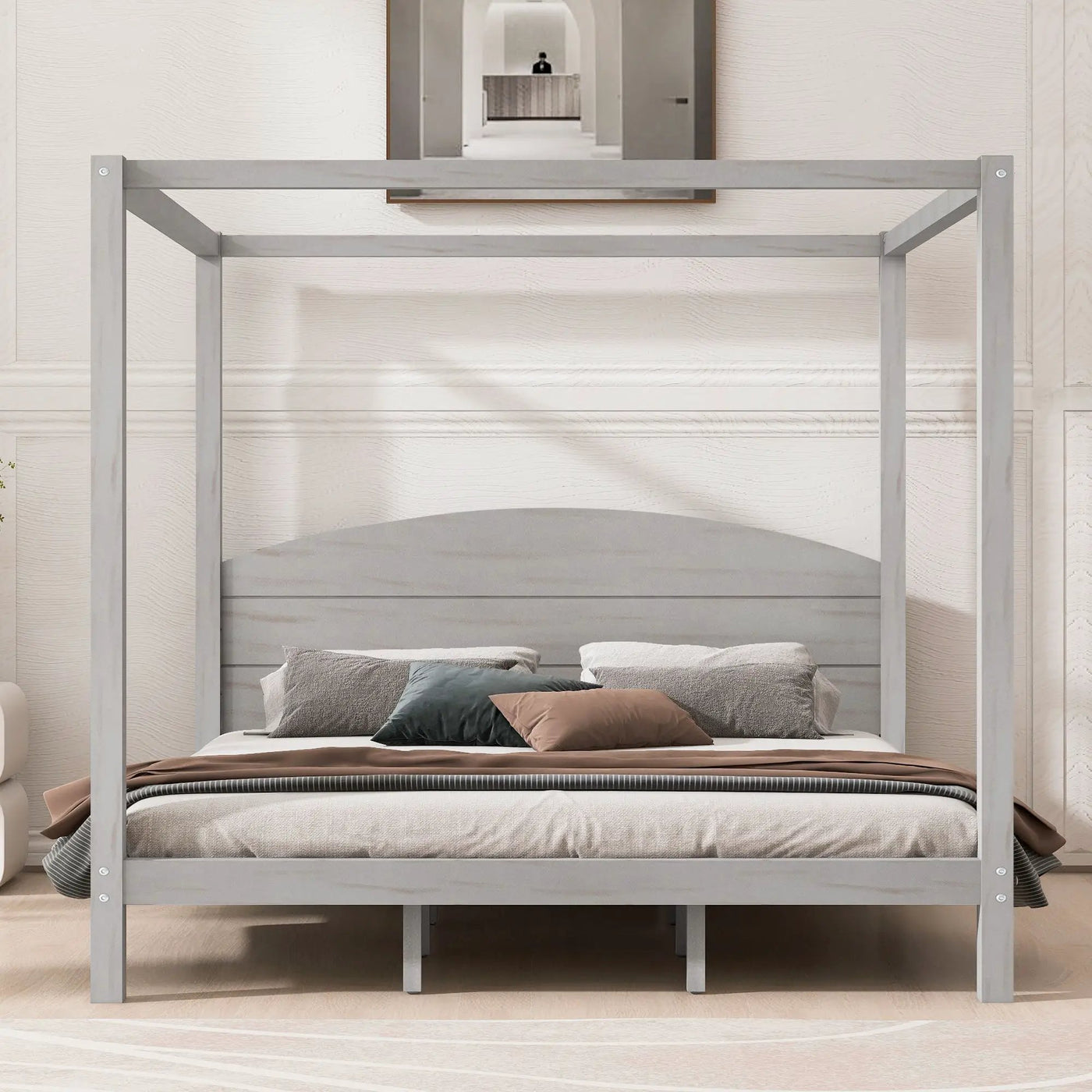 anopy Platform Bed With Headboard And Support Legs by HouseOfZazla