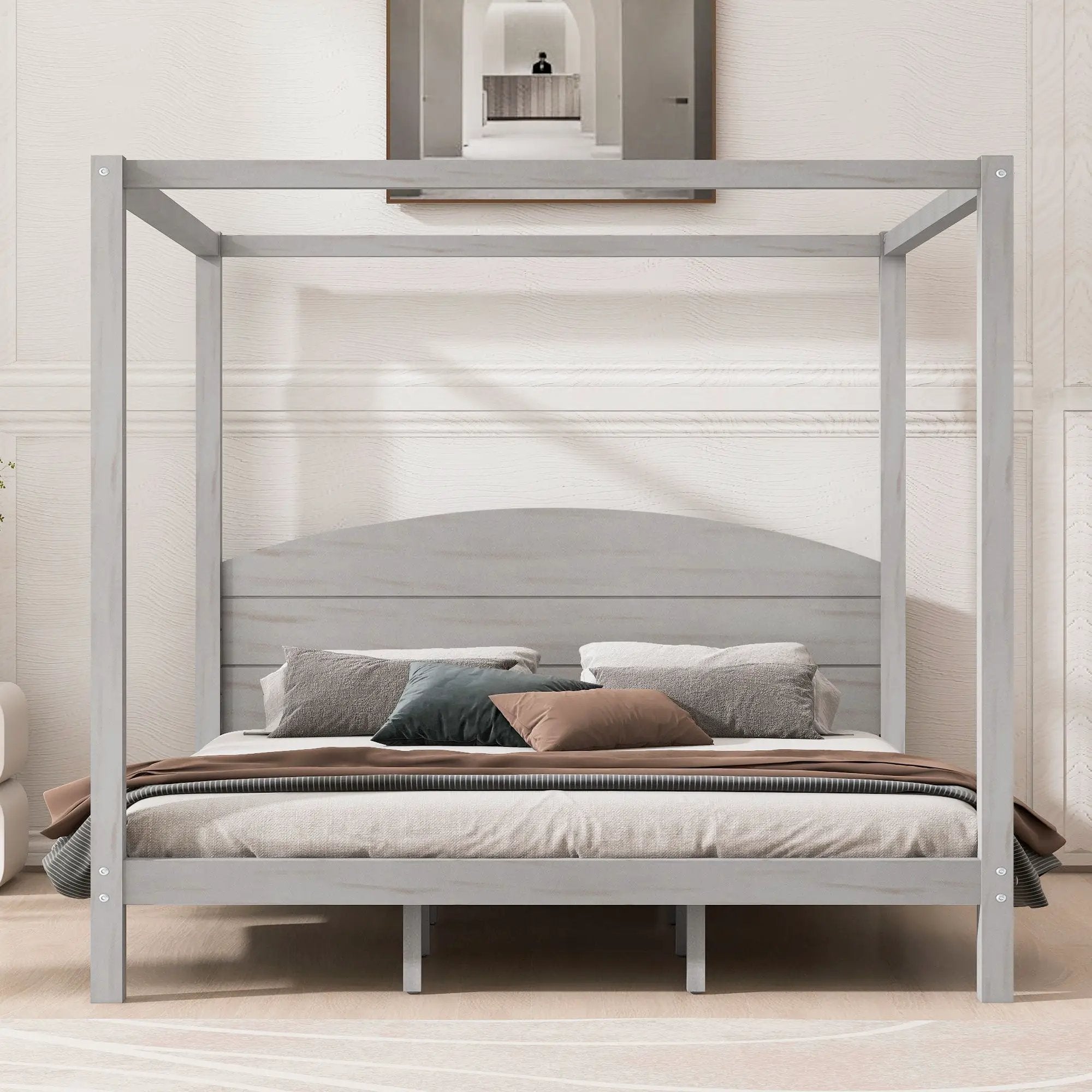anopy Platform Bed With Headboard And Support Legs by HouseOfZazla
